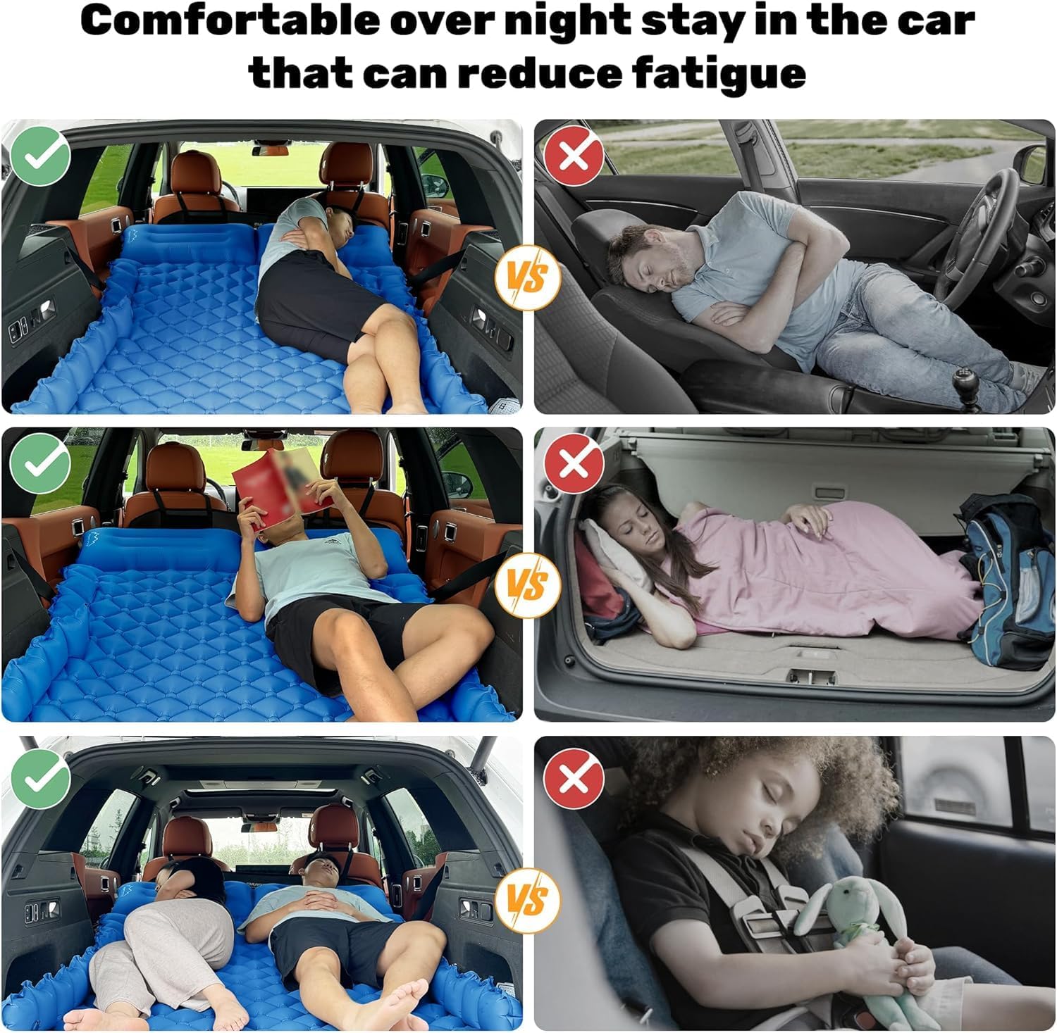 Eulant Materasso Gonfiabile per Auto 183x131x7cm - immagine 5