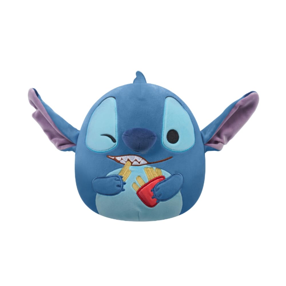 Squishmallows Disney - Stitch Mangiare Patatine Fritte, 20,3 cm