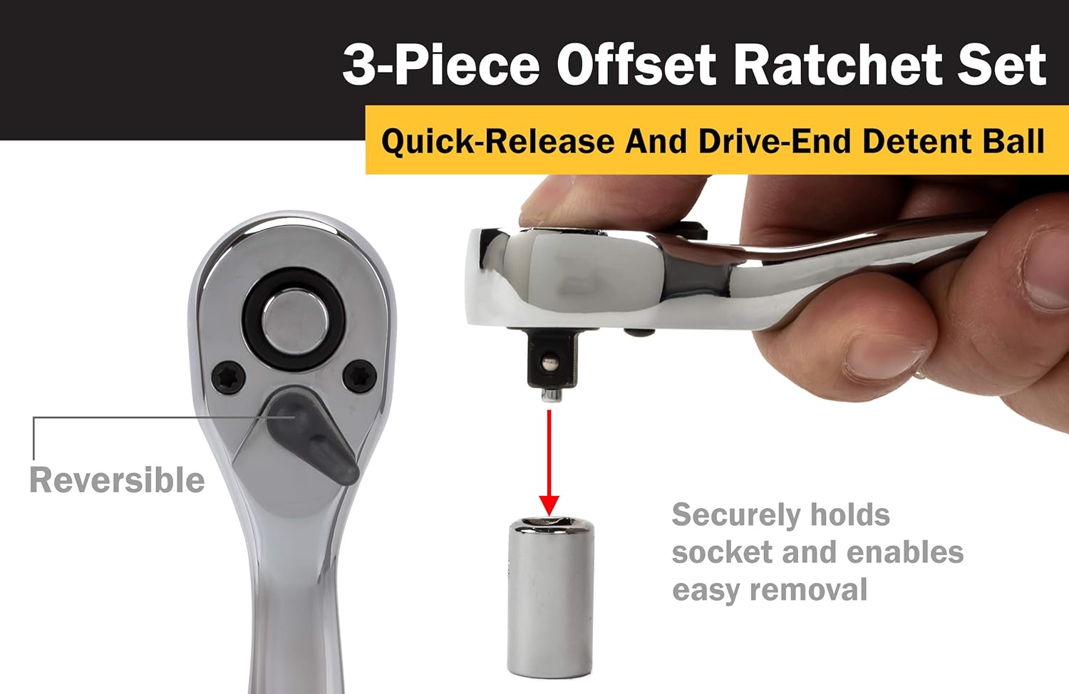 Titan Tools 18025 3-piece Quick-Release offset Ratchet set - immagine 4