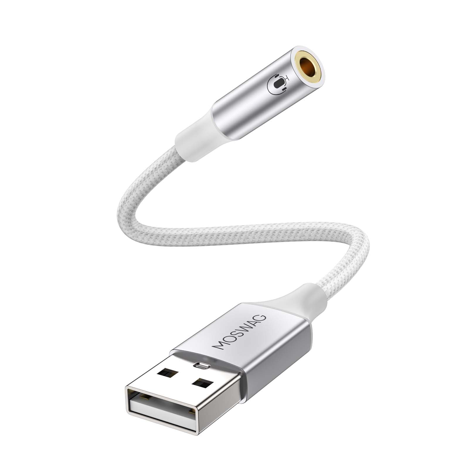 Moswag Adattatore Audio USB a Jack Cuffie 3.5mm 20cm
