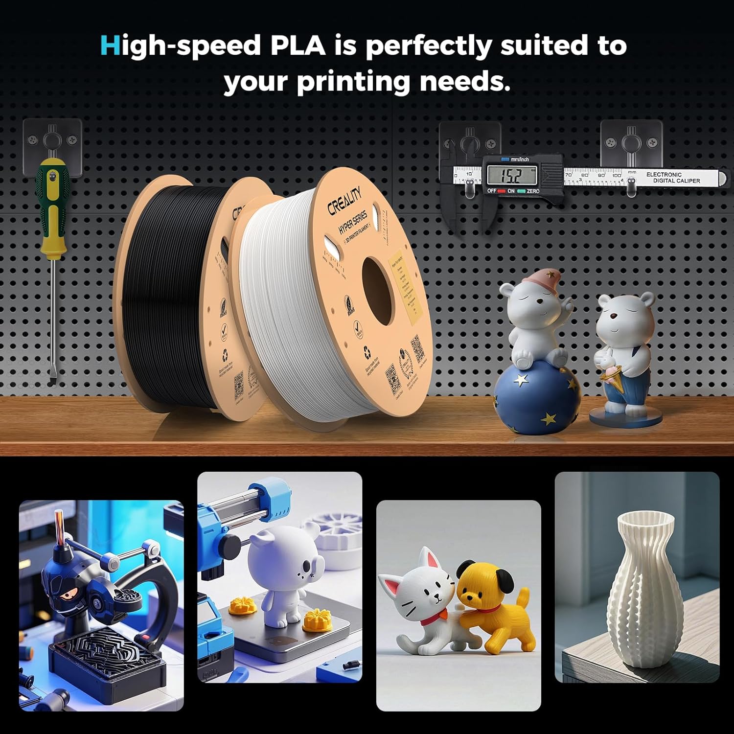 Creality Hyper PLA Filament 1.75mm - 4kg Nero - immagine 6