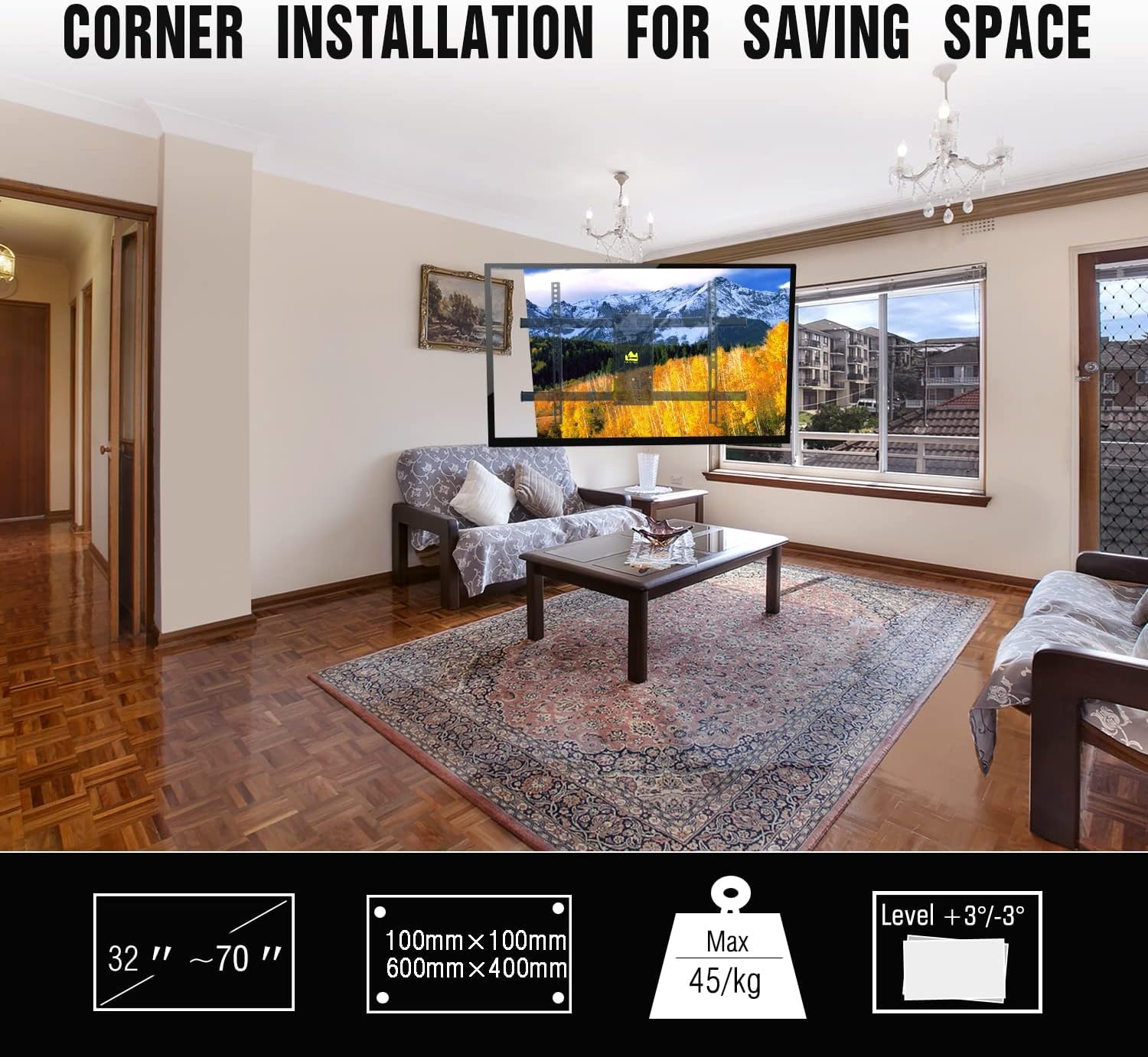 FORGING Supporto TV Parete con Braccio 840mm - immagine 3