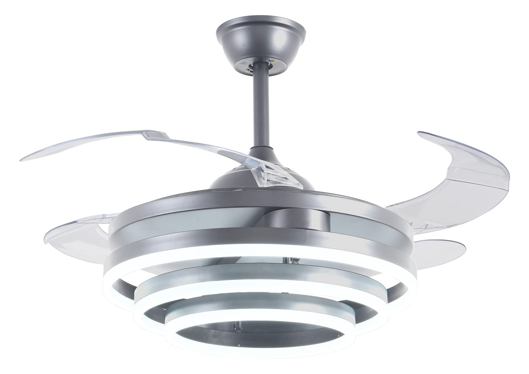 Bel Air Home - Ventilatore da soffitto SFERA con LED 36W, argento