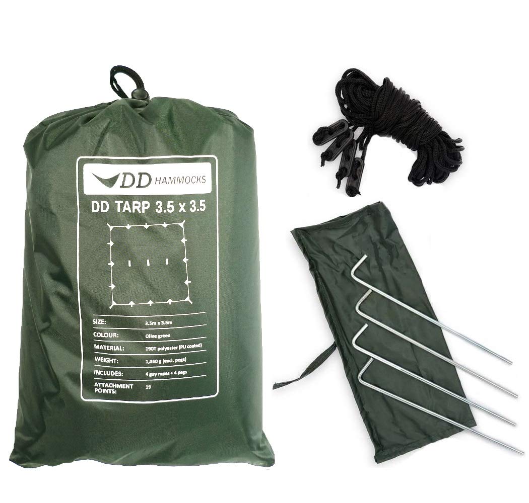 Dd Hammocks - DD Tarp 3,5x3,5 - Telone Impermeabile, Verde Oliva