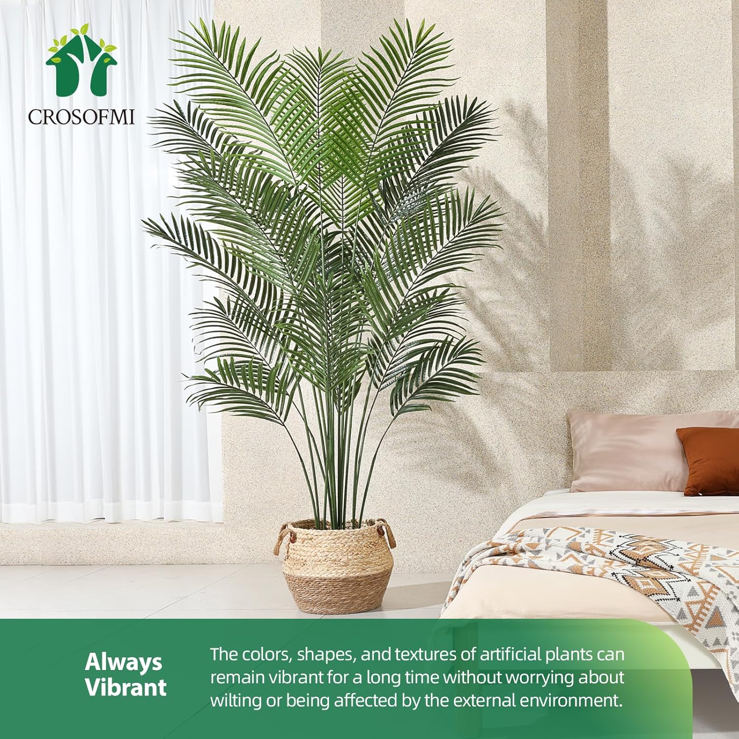 Crosofmi Pianta Finta Areca Palma 190 cm - immagine 5