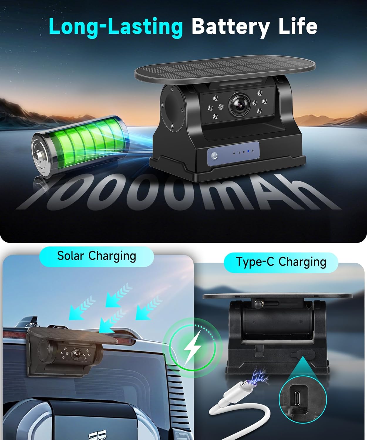 Vechtel Telecamera Retromarcia Wireless Solare IP68 - immagine 2