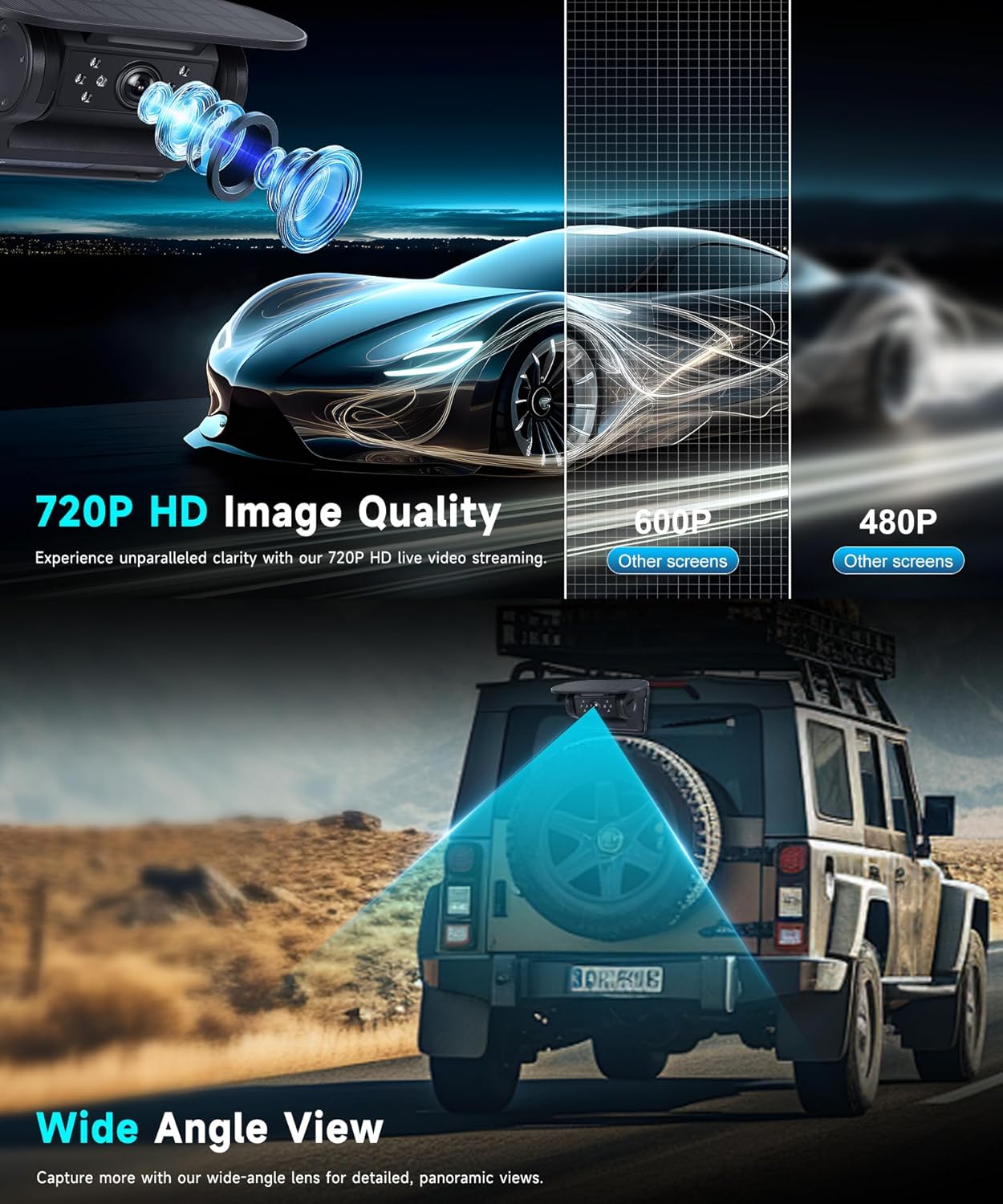 Vechtel Telecamera Retromarcia Wireless Solare IP68 - immagine 3