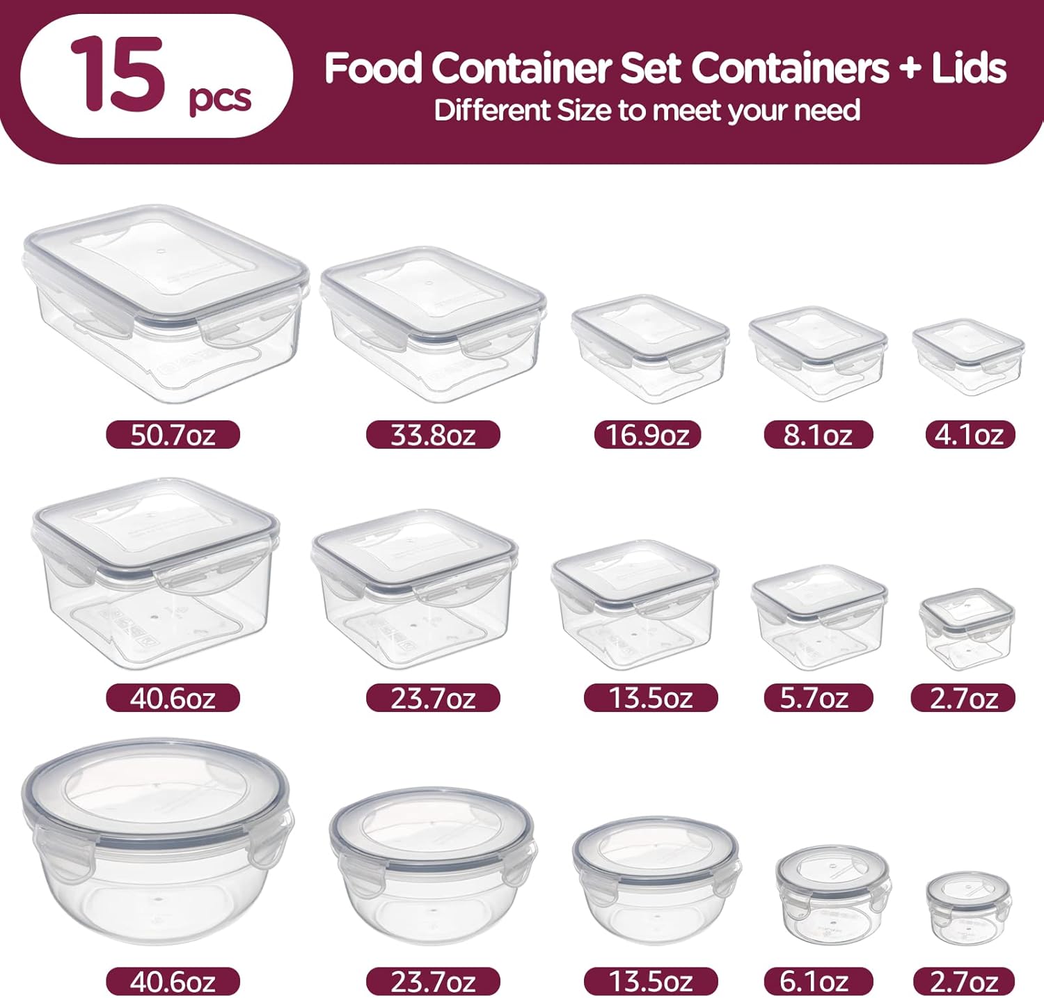 Jim's Store Set Contenitori Ermetici 30 Pezzi - immagine 2