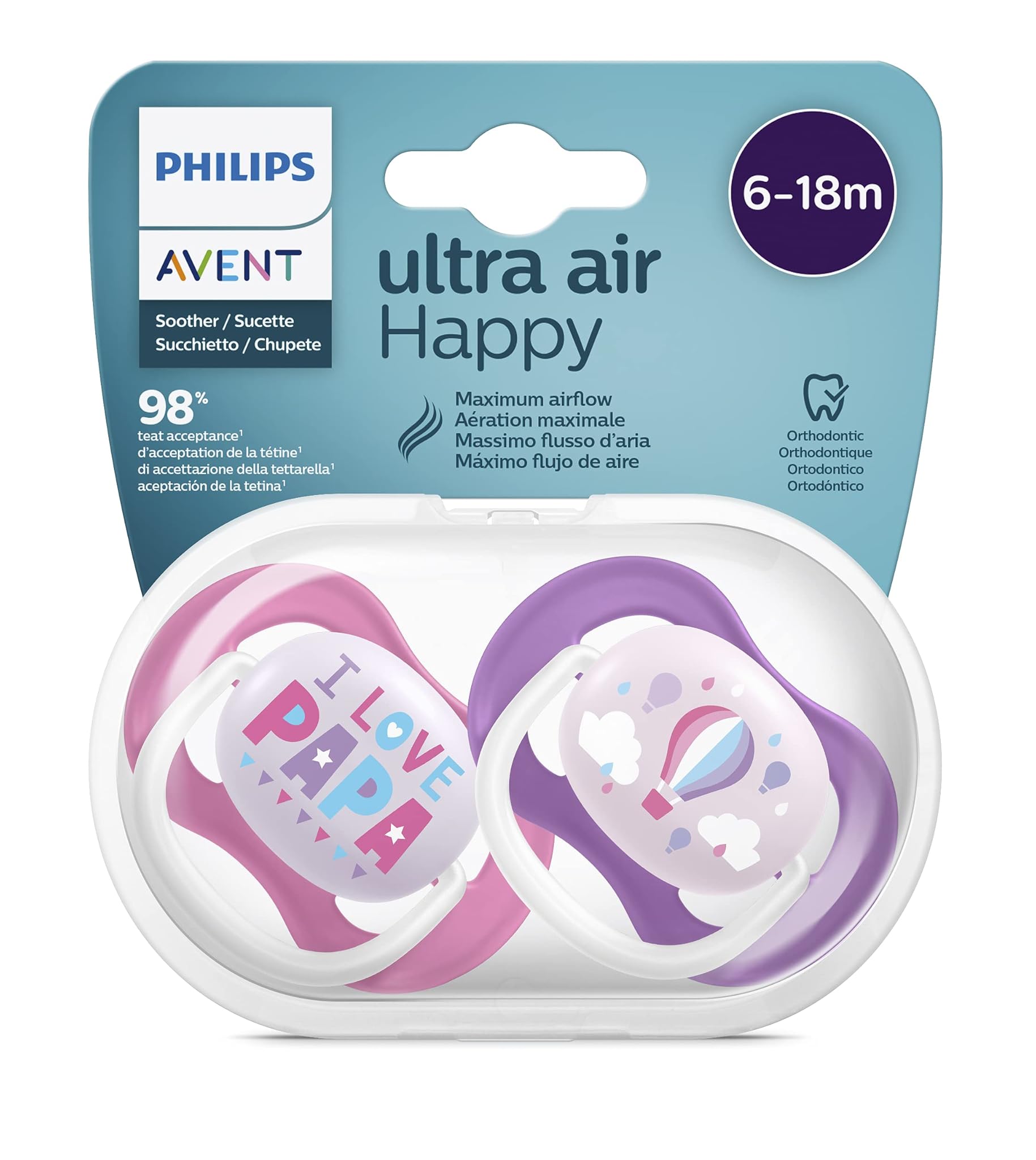 Philips Avent Ciuccio ultra air 6-18 mesi 2pz