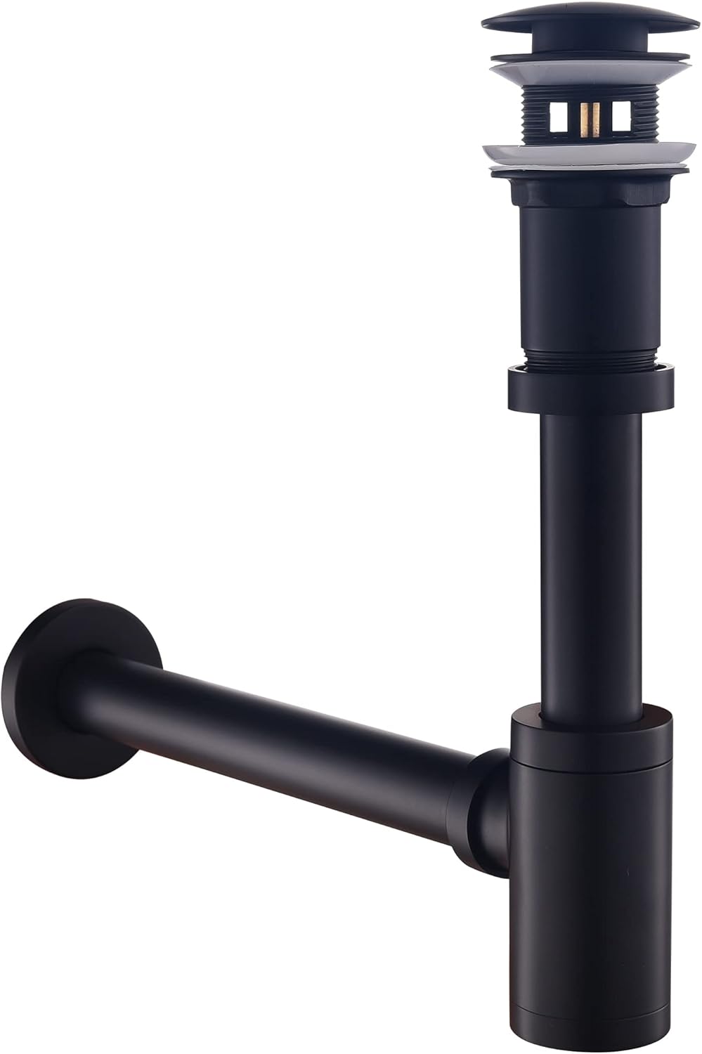 Keymark Sifone di Design con Scarico per Lavandino Nero Opaco - immagine 1