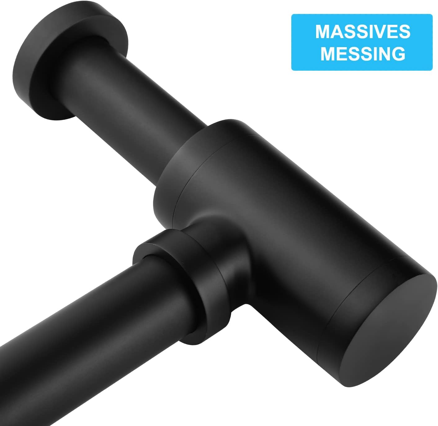 Keymark Sifone di Design con Scarico per Lavandino Nero Opaco - immagine 3