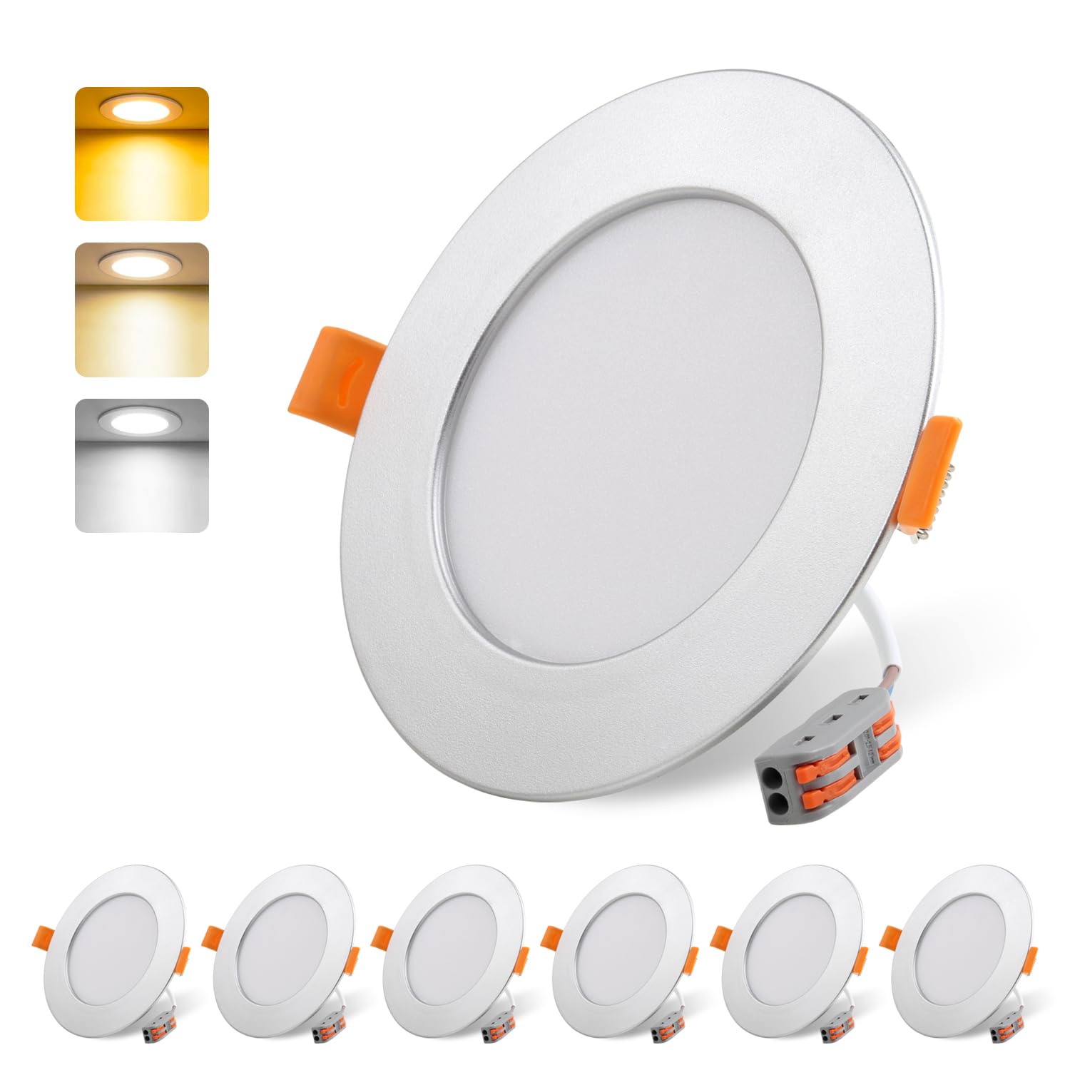 Da Light Faretto LED Incasso Piatto 9W (Set 6), Argento