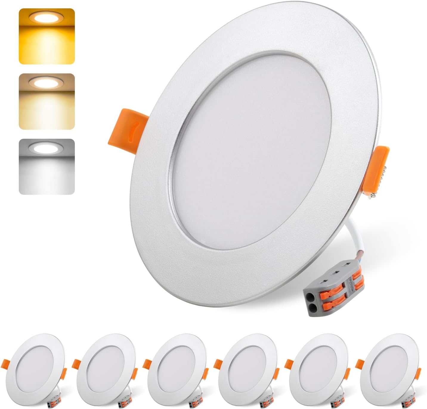Da Light Faretto LED Incasso Piatto 9W (Set 6), Argento - immagine 1