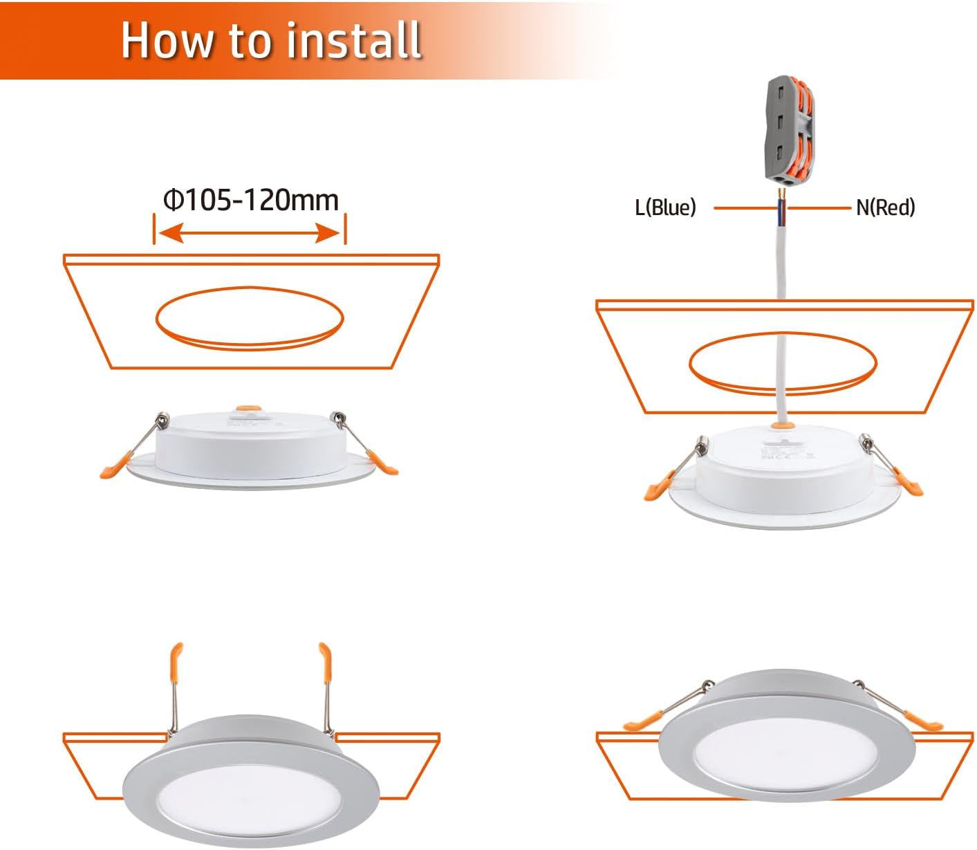 Da Light Faretto LED Incasso Piatto 9W (Set 6), Argento - immagine 5