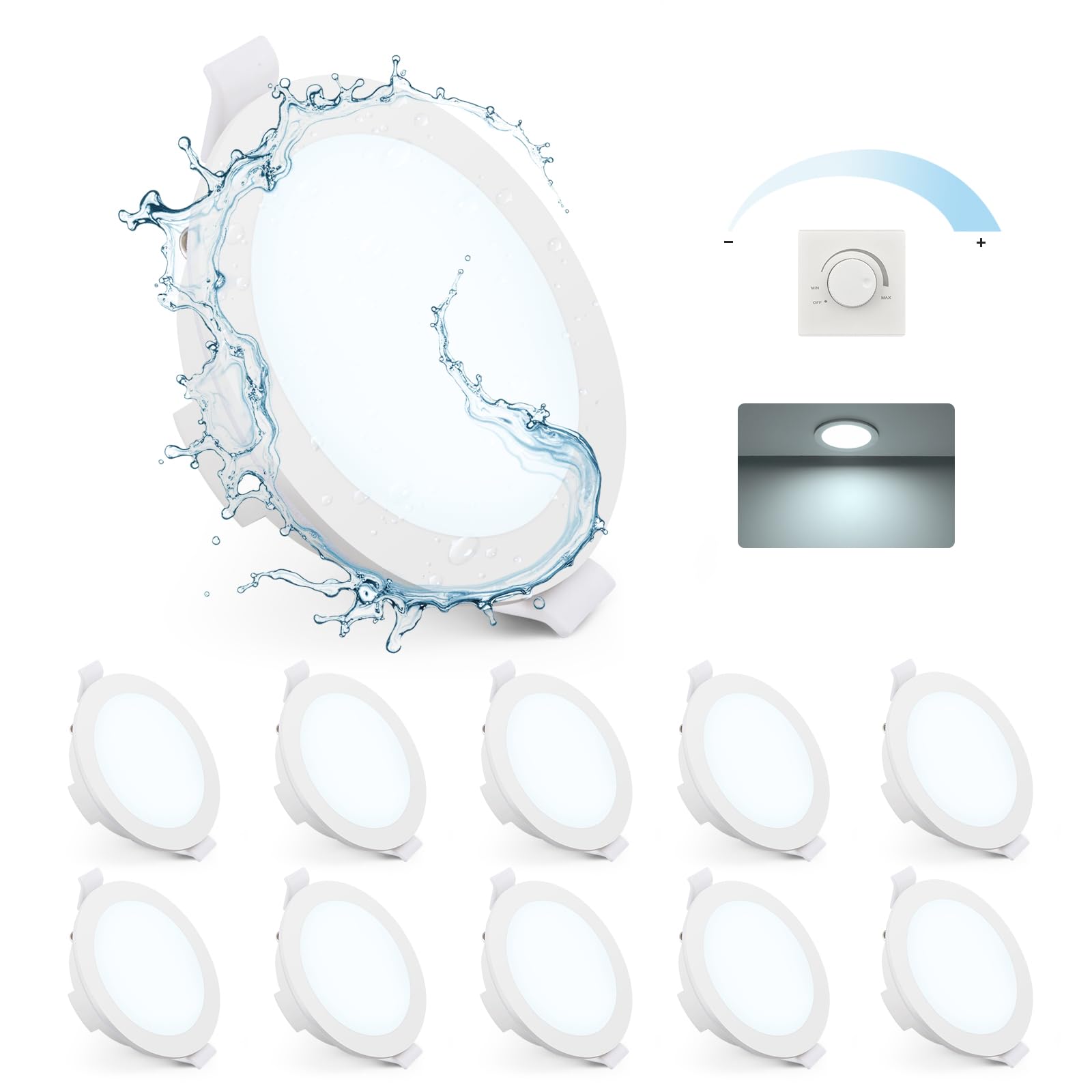 Gr4tec 10x Faretti LED da Incasso 6W 6500K IP65