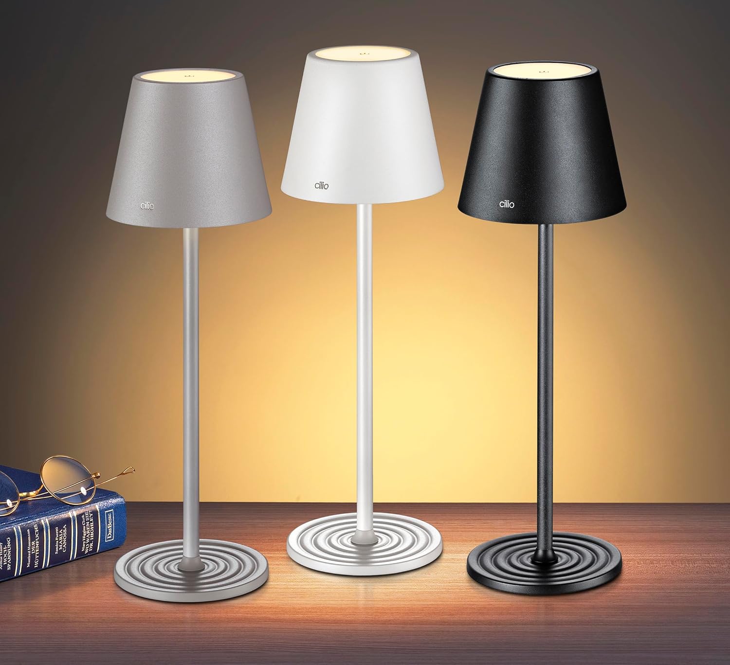 Cilio Lampada da Tavolo LED SOLE, Nera - immagine 5