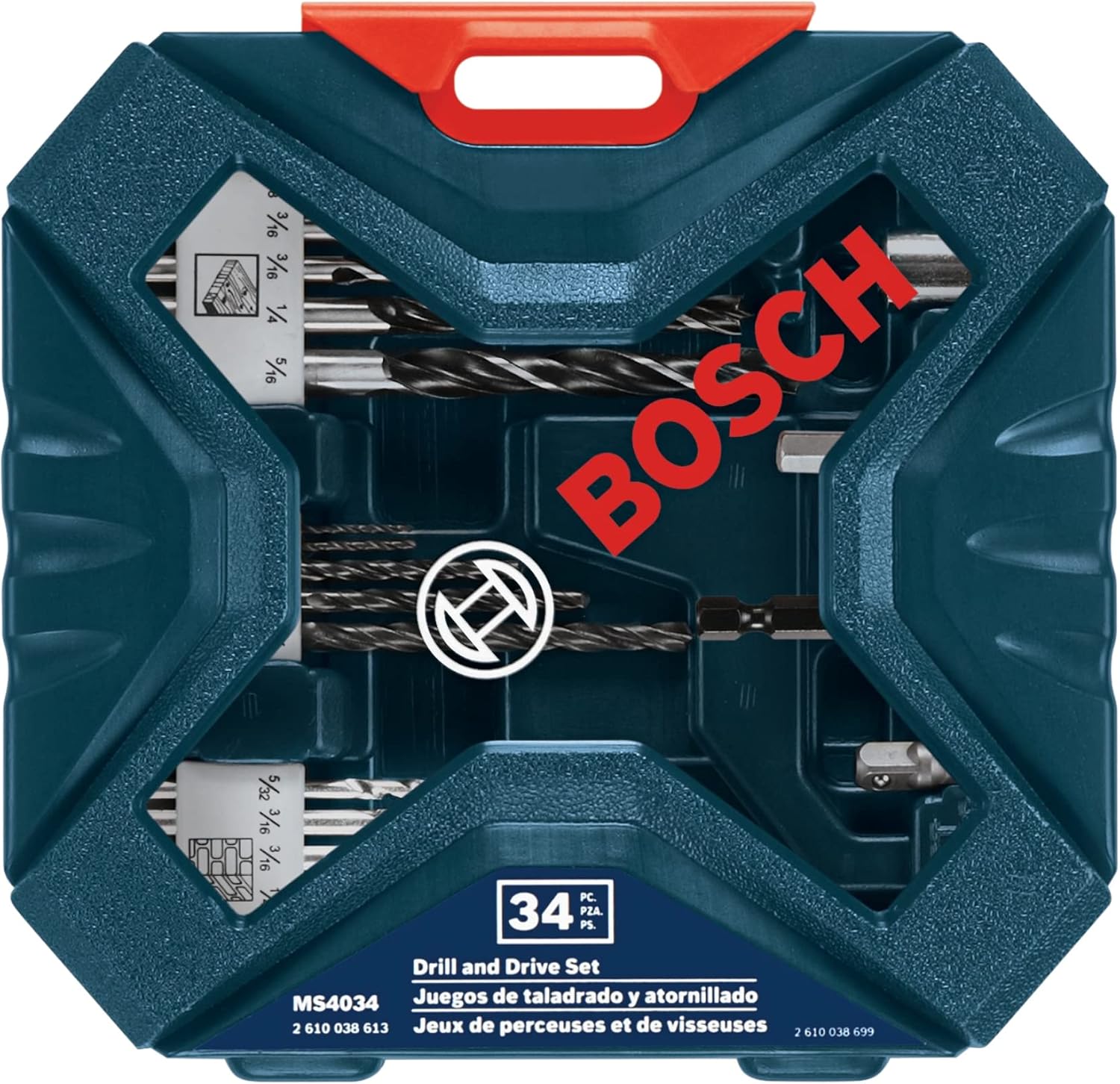 BOSCH MS4034 - Set di perforazione e guida, 34 pezzi, colore: nero