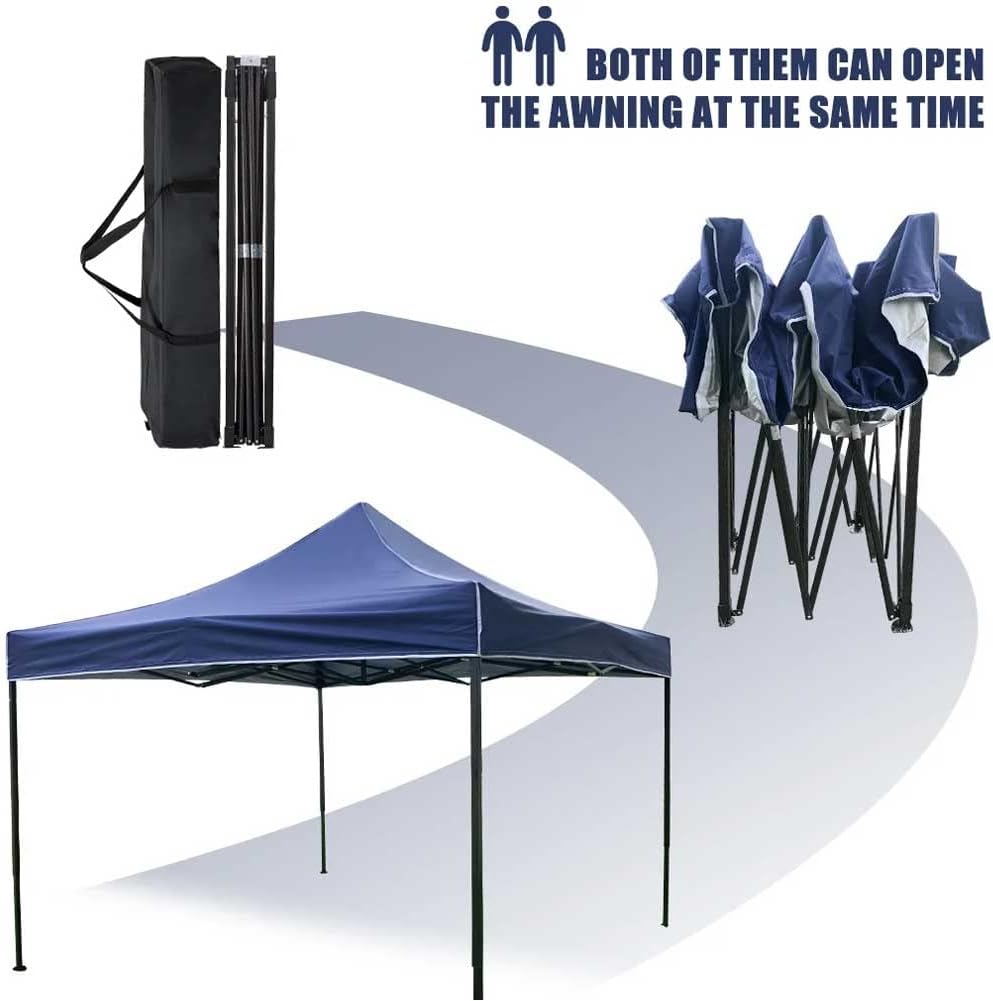 Bakaji Gazebo Pieghevole 3x3 Metri, Blu - immagine 4