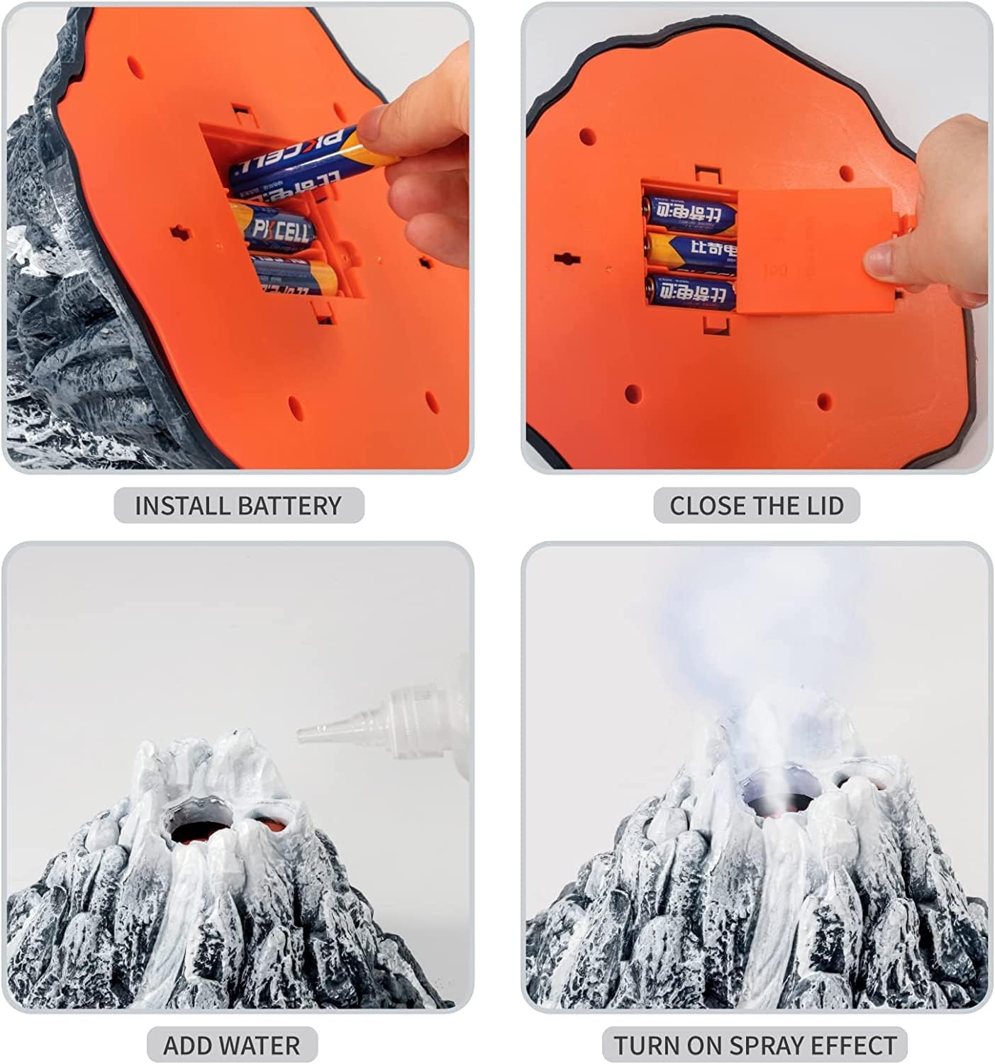 BERHICHAD Set Giocattoli Dinosauri con Vulcano Spray - immagine 3