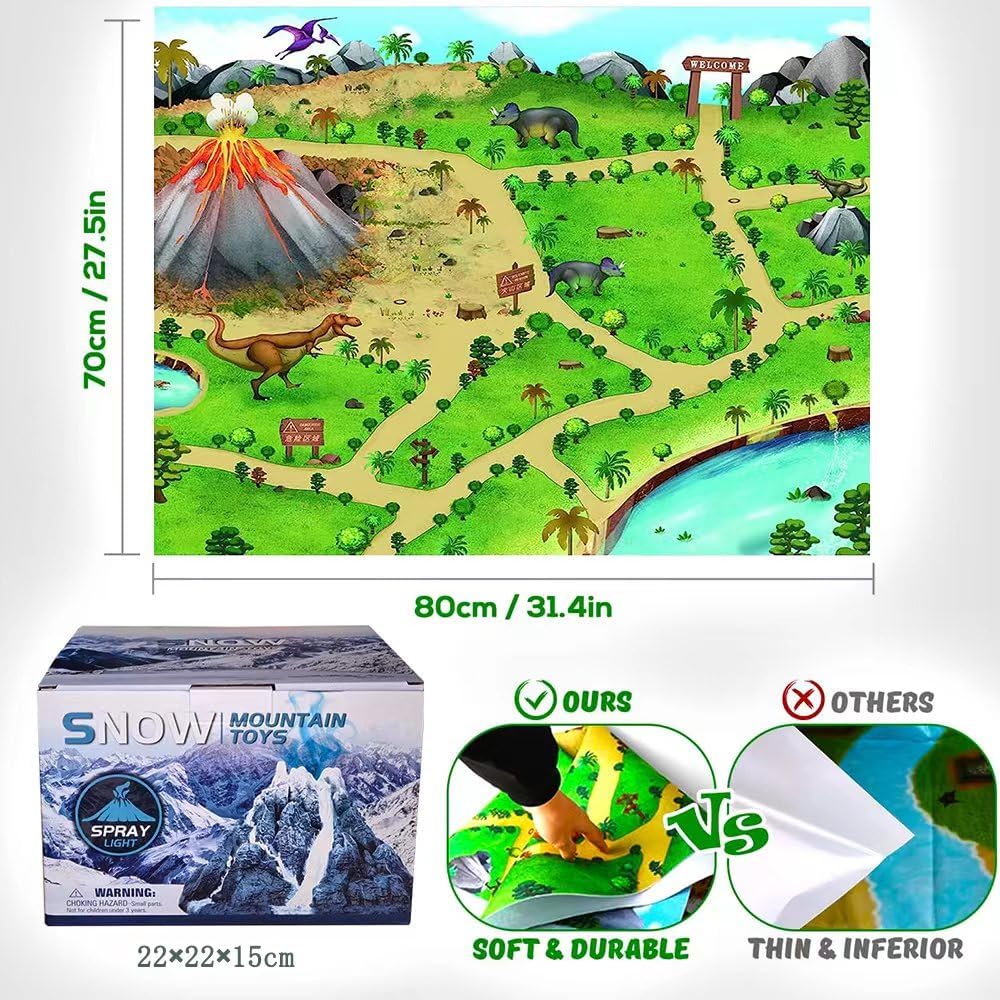 BERHICHAD Set Giocattoli Dinosauri con Vulcano Spray - immagine 4