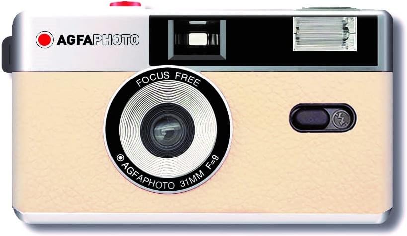 Agfaphoto Analogue 35mm Compact Film Camera, Beige Set - immagine 2