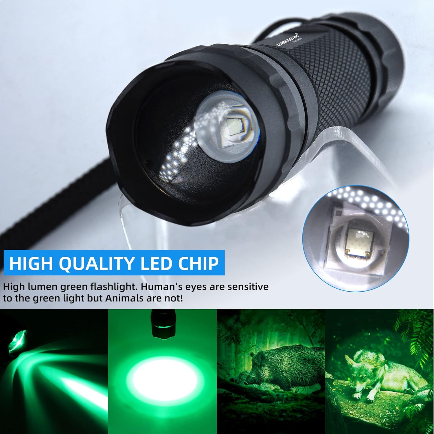 DARKBEAM Torcia LED Verde Ricaricabile USB - immagine 2