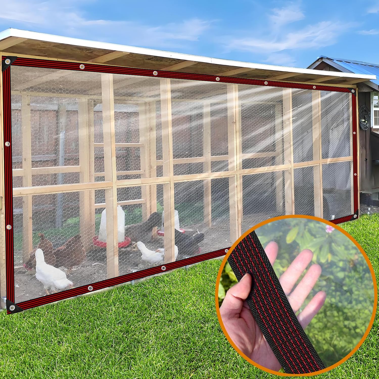 Telone Trasparente Impermeabile in PVC con Occhielli - immagine 3