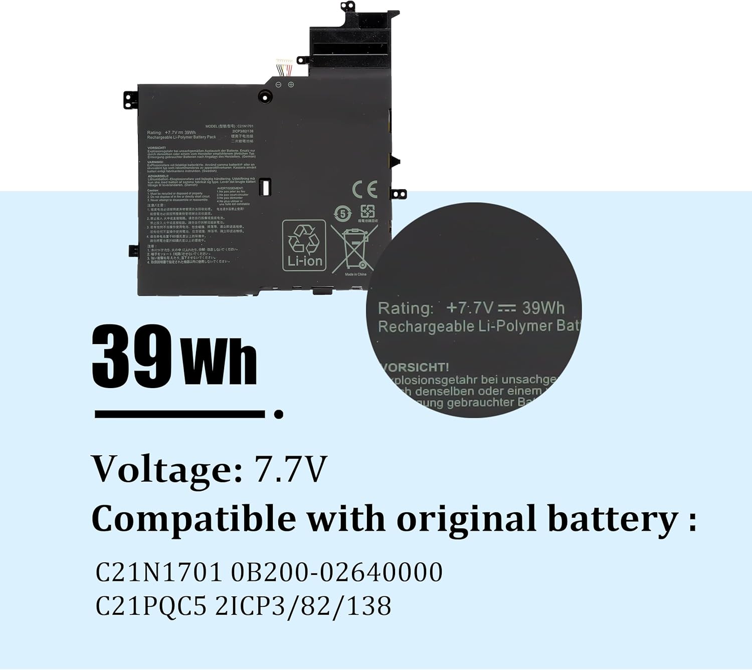Blesys Batteria C21N1701 per ASUS Vivobook S14 S406U - immagine 2