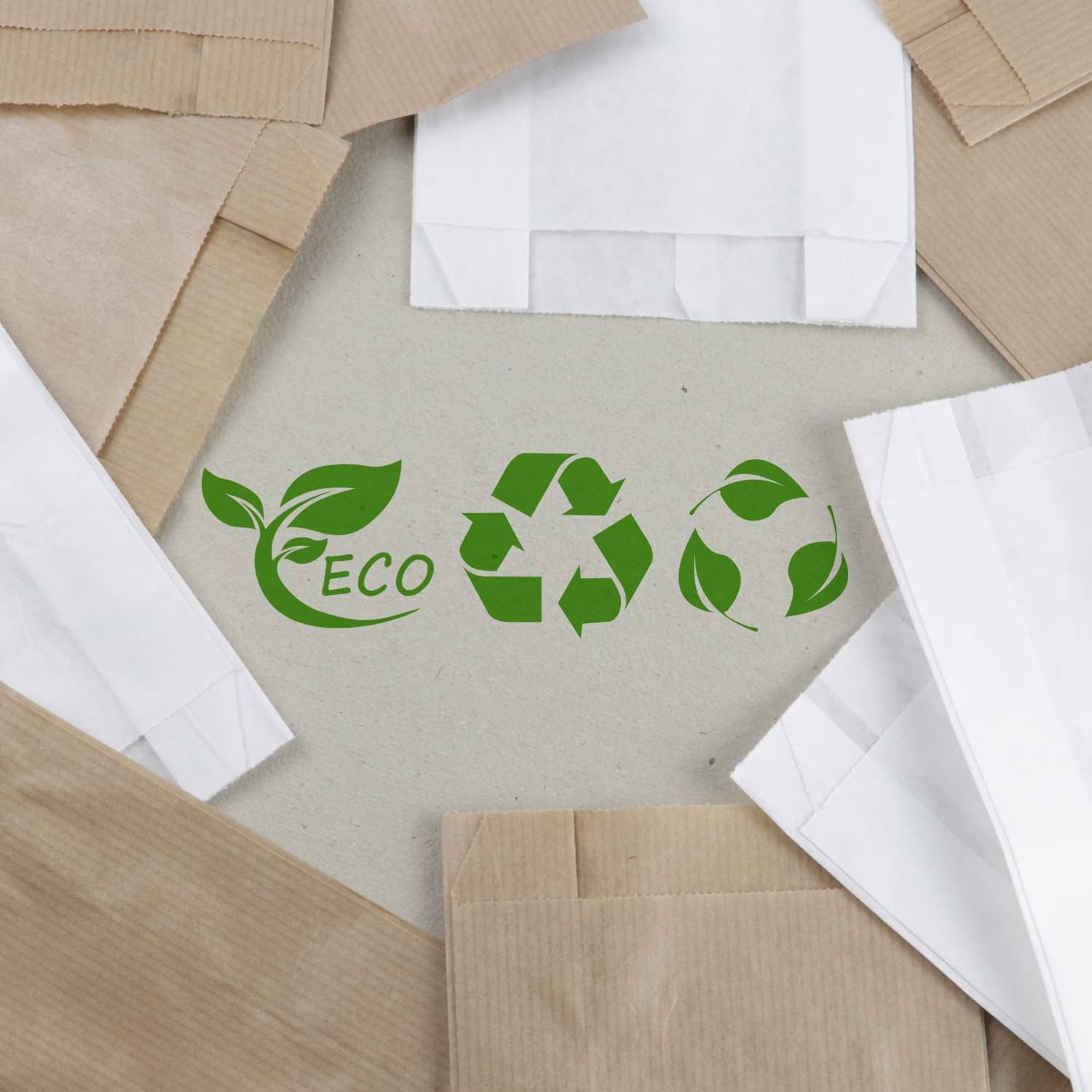 Sacchetti Carta Kraft Bianchi - 100 Pezzi - immagine 4