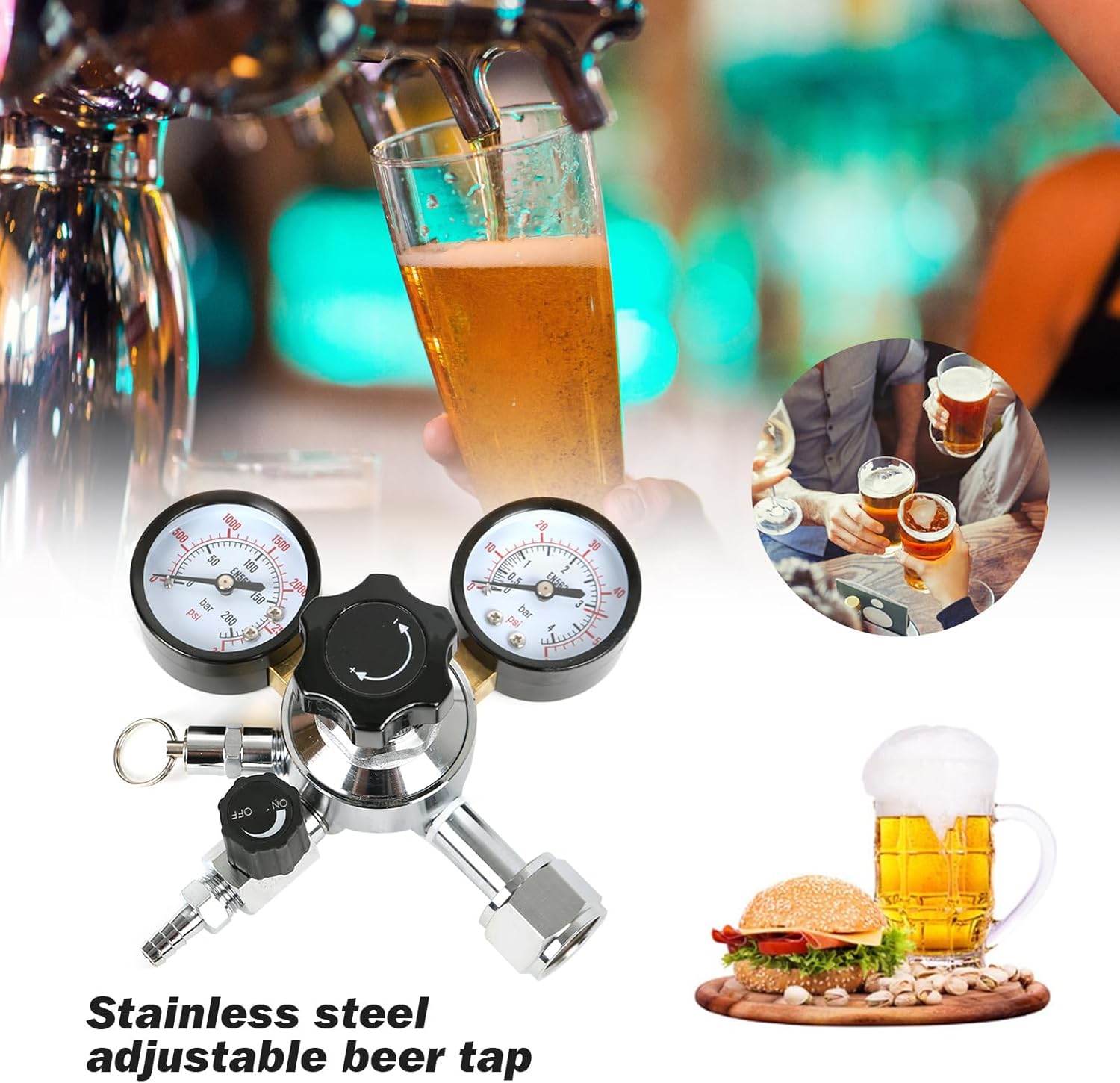 Riduttore di Pressione CO2 Doppio Manometro W21.8 - immagine 5