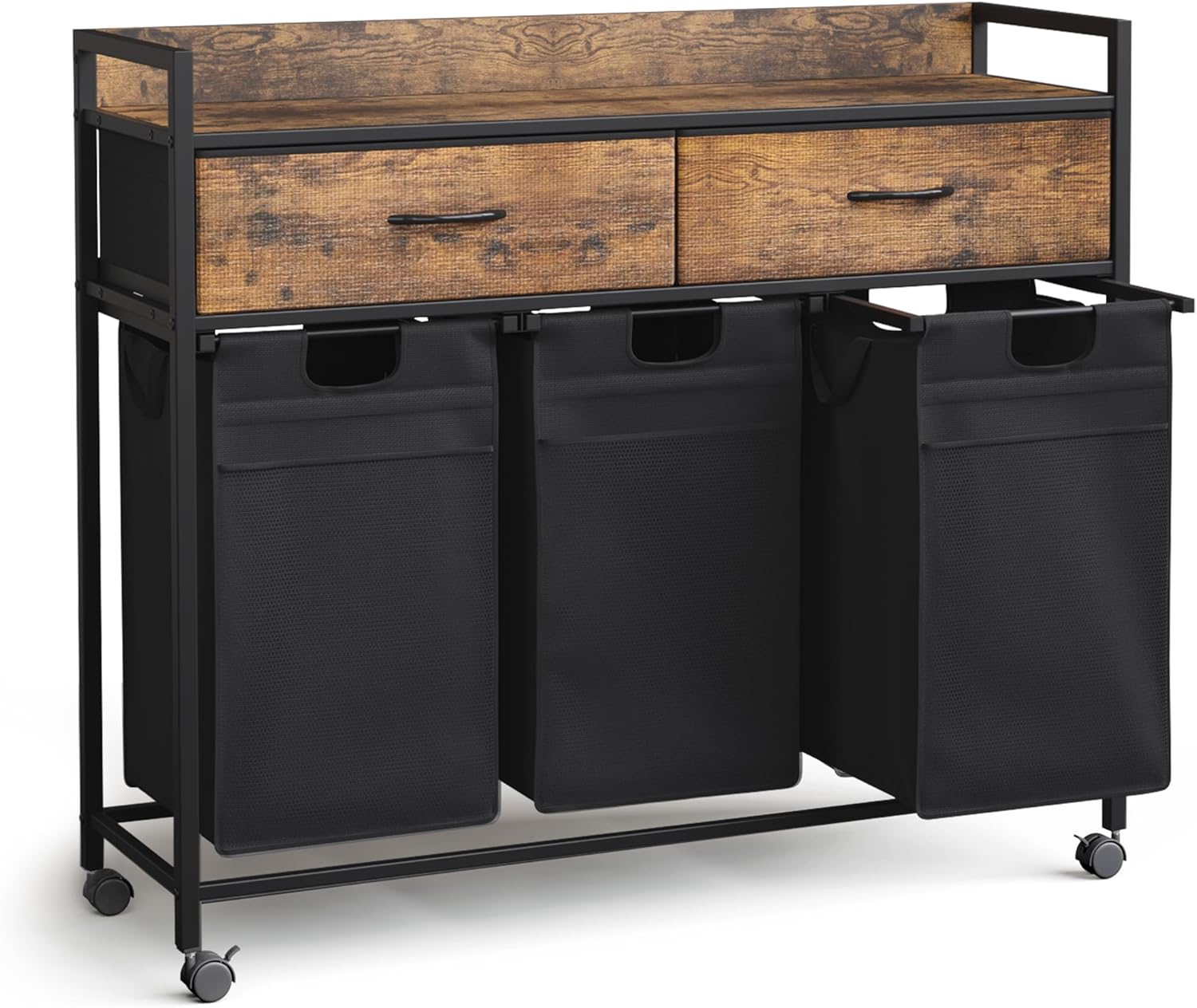 Mondeer Cesto Portabiancheria 3 Scomparti con Cassetti