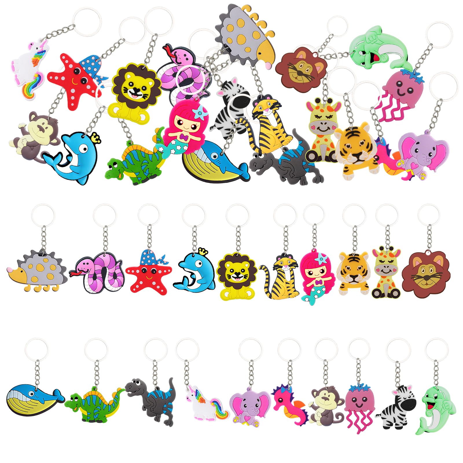 Gadget Compleanno Bambini - 40 Portachiavi Animali in Silicone