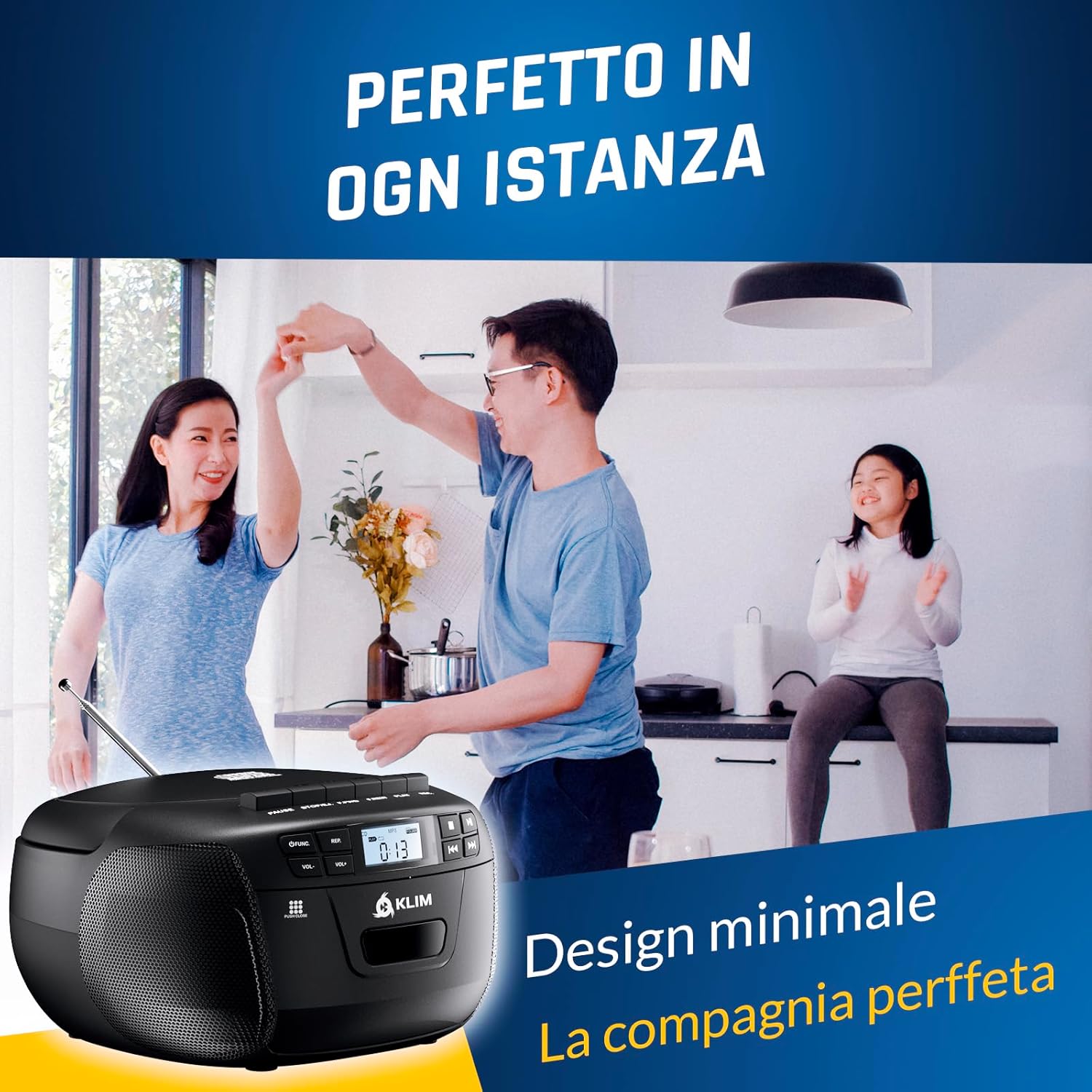 Klim Lettore CD e Cassette Audio con Radio AM/FM - immagine 7