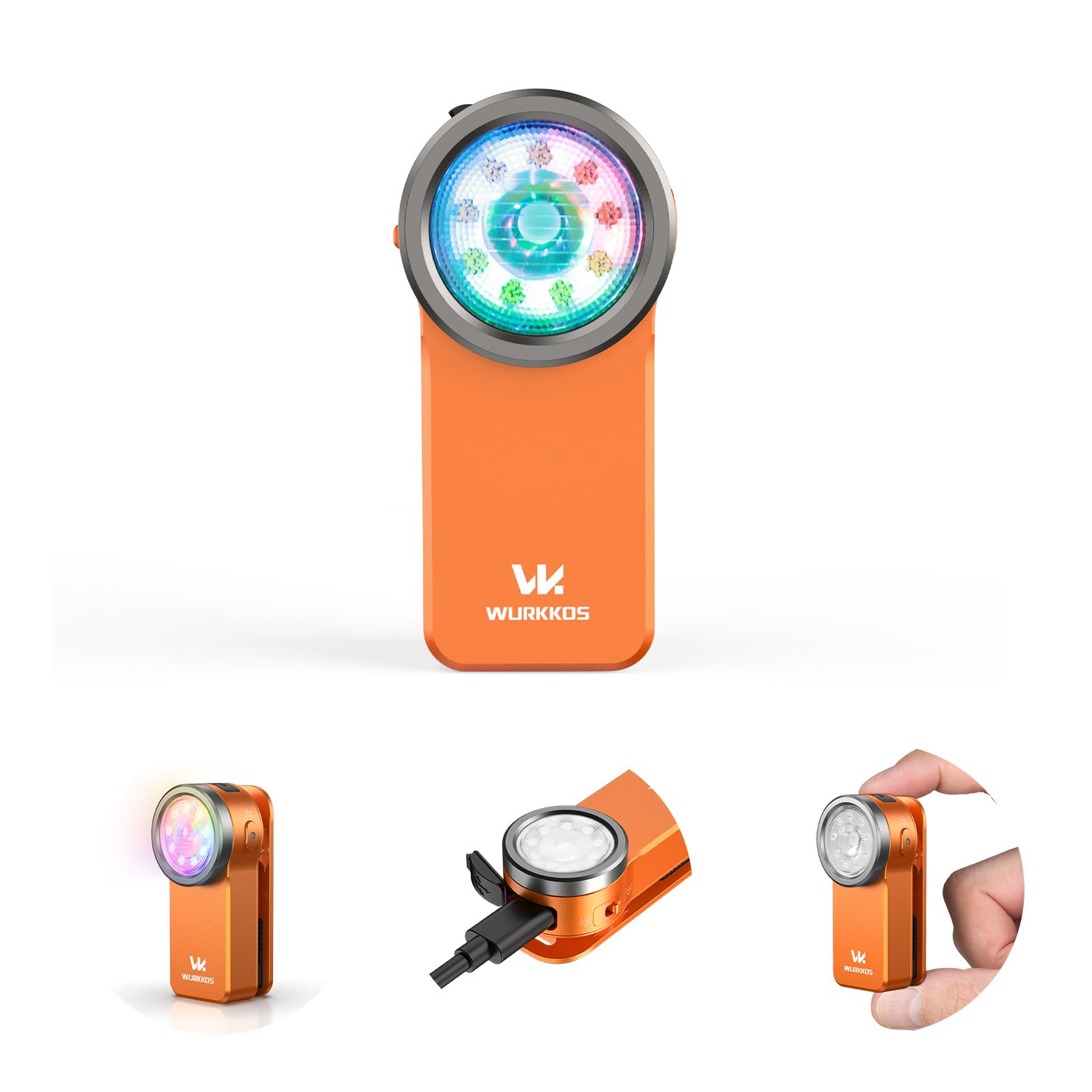 Wurkkos HD03 Mini Torcia LED Ricaricabile 680 Lumen, Orange