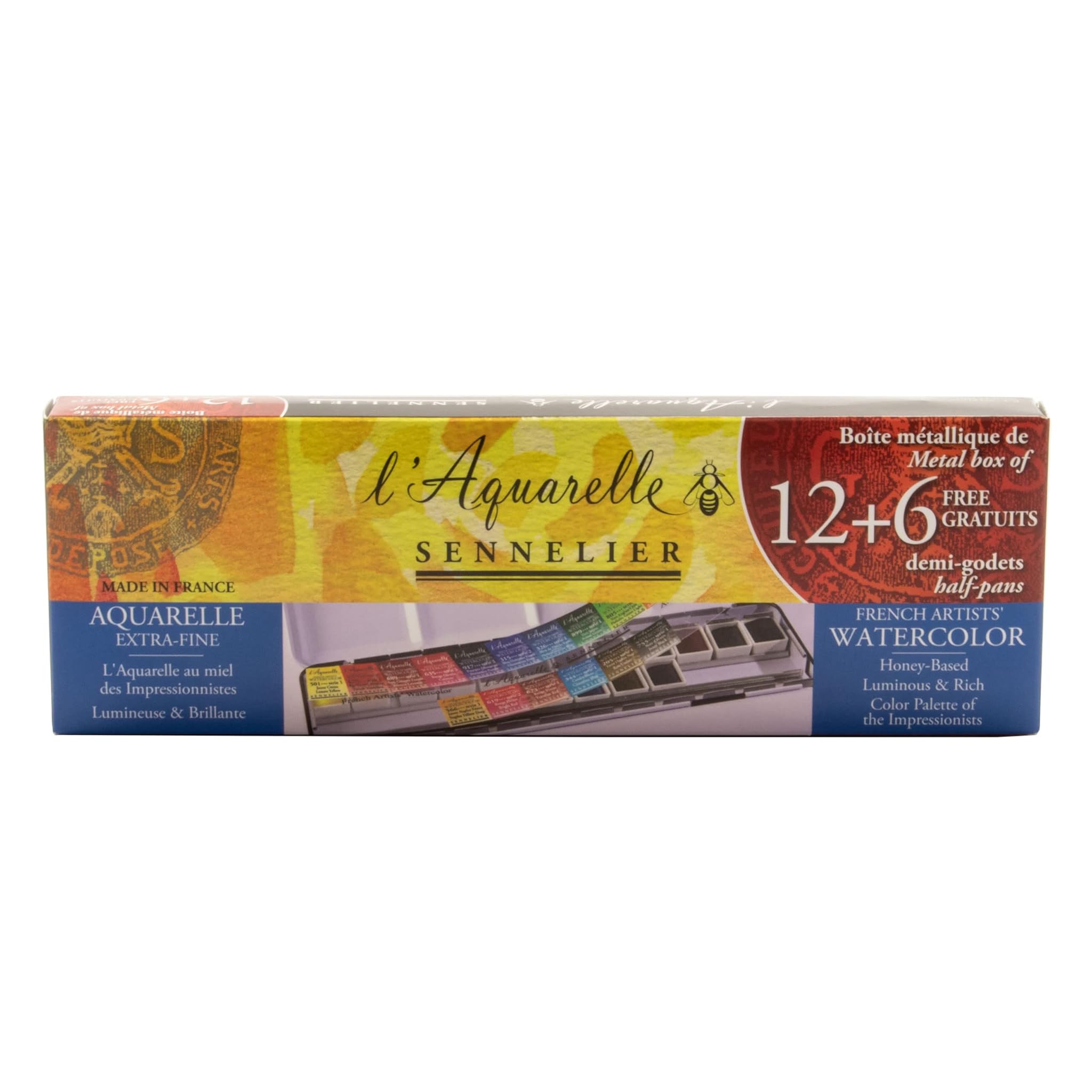 Sennelier French Wc Metal Set 18 Half Pans