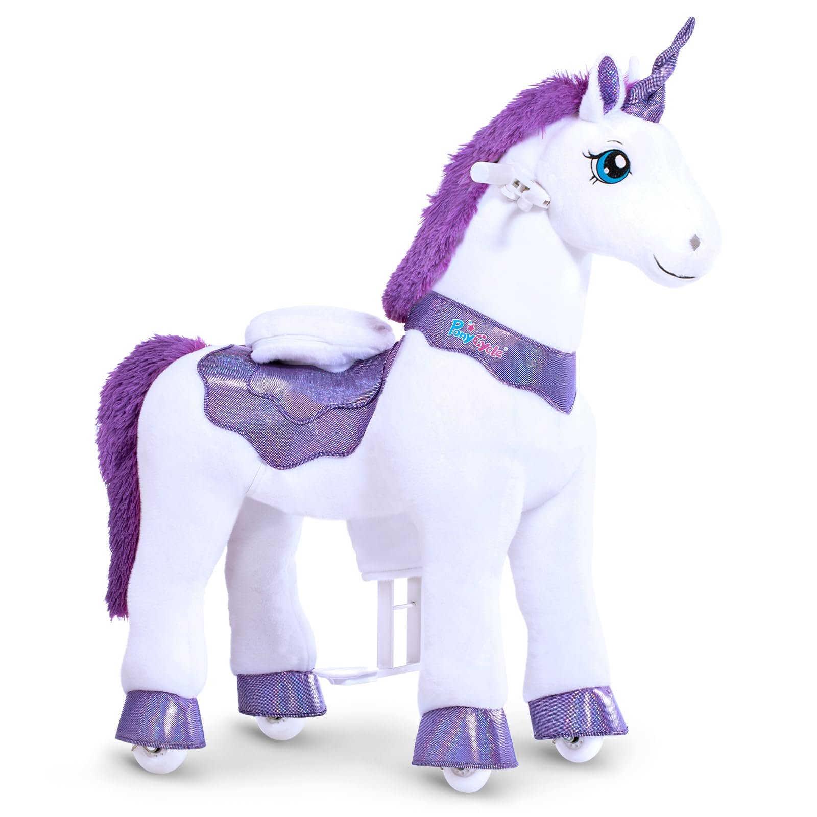 Ponycycle Essenziale E Unicorno Peluche Cavalcabile Viola