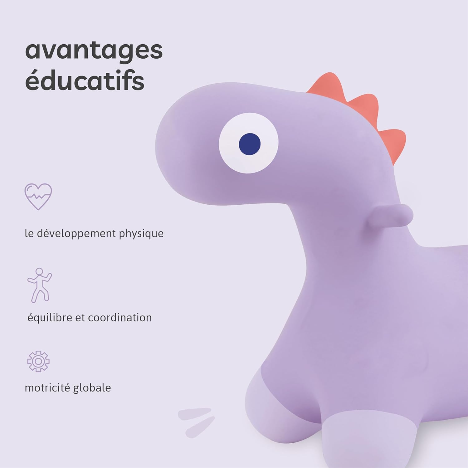 QUUT - Hoppi Dino Saltatore Gonfiabile, Lavanda - immagine 7