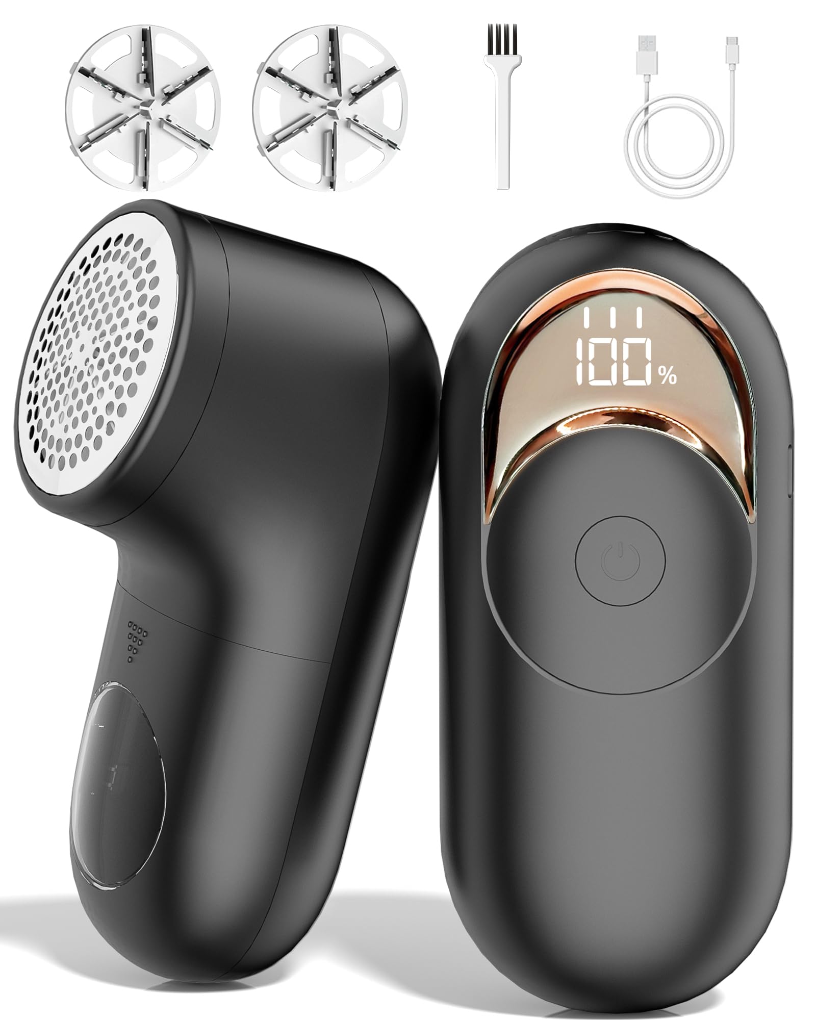 Leva Pelucchi Elettronico Ricaricabile con Display LED, Nero