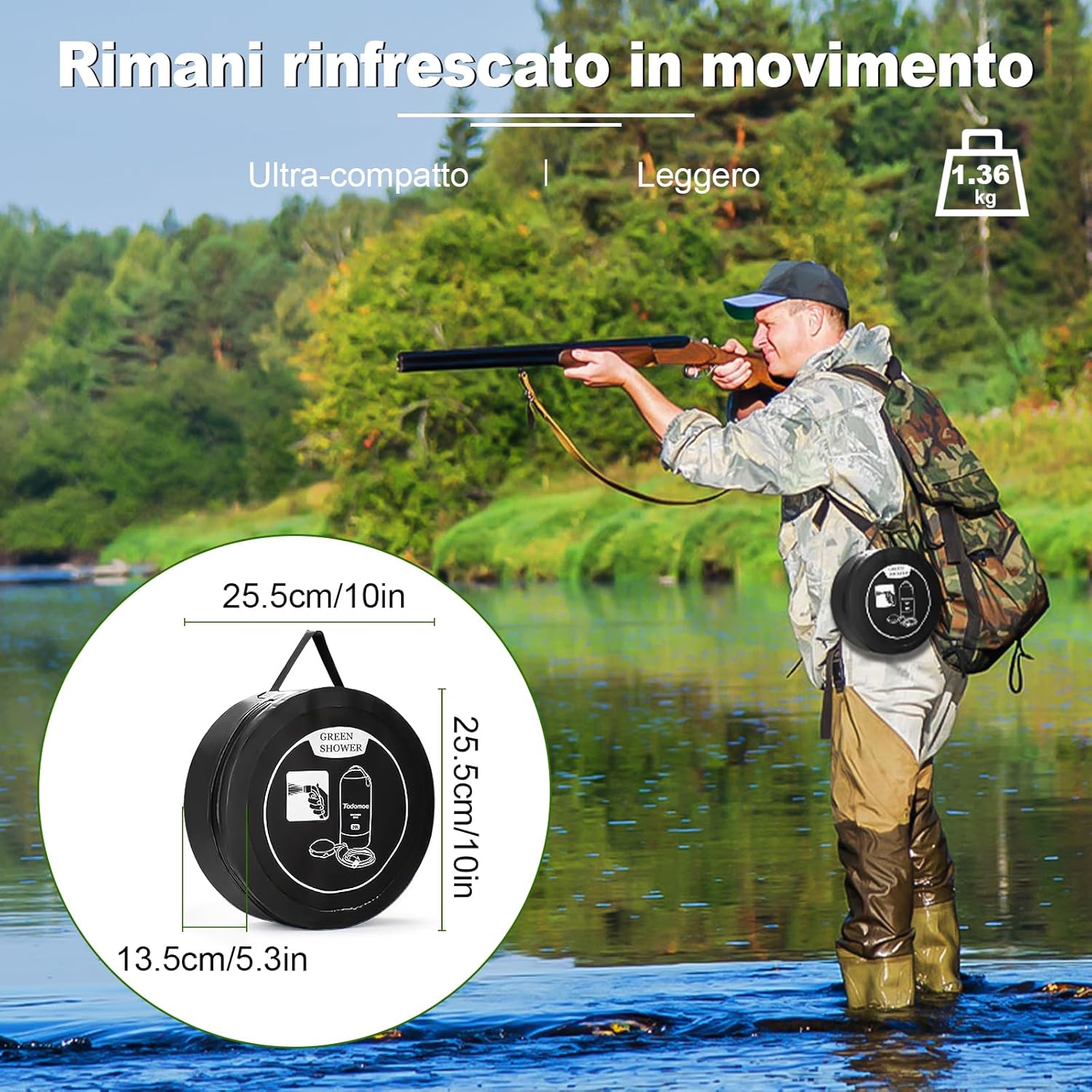 Tadomoe Doccia da Campeggio Portatile 20L con Pompa - immagine 6
