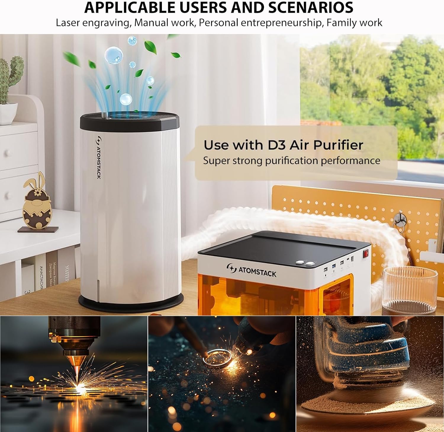 Atomstack D3 - Purificatore d'aria per Incisione Laser - immagine 2