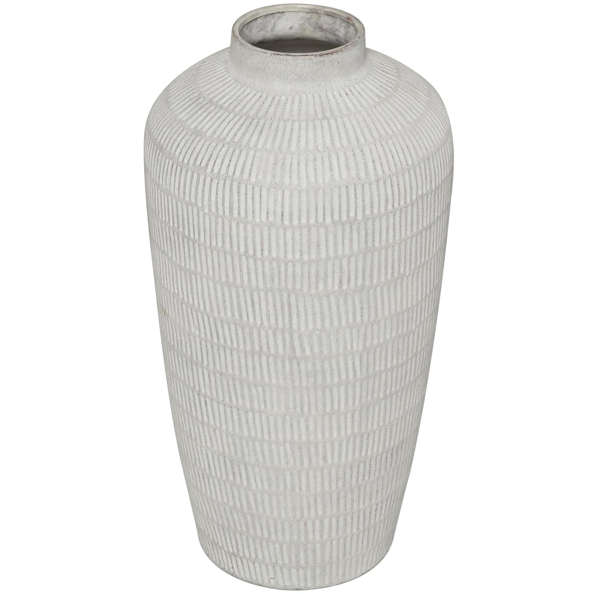 Deco 79 Vaso in Ceramica Testurizzato 30.5x30.5x58.4cm