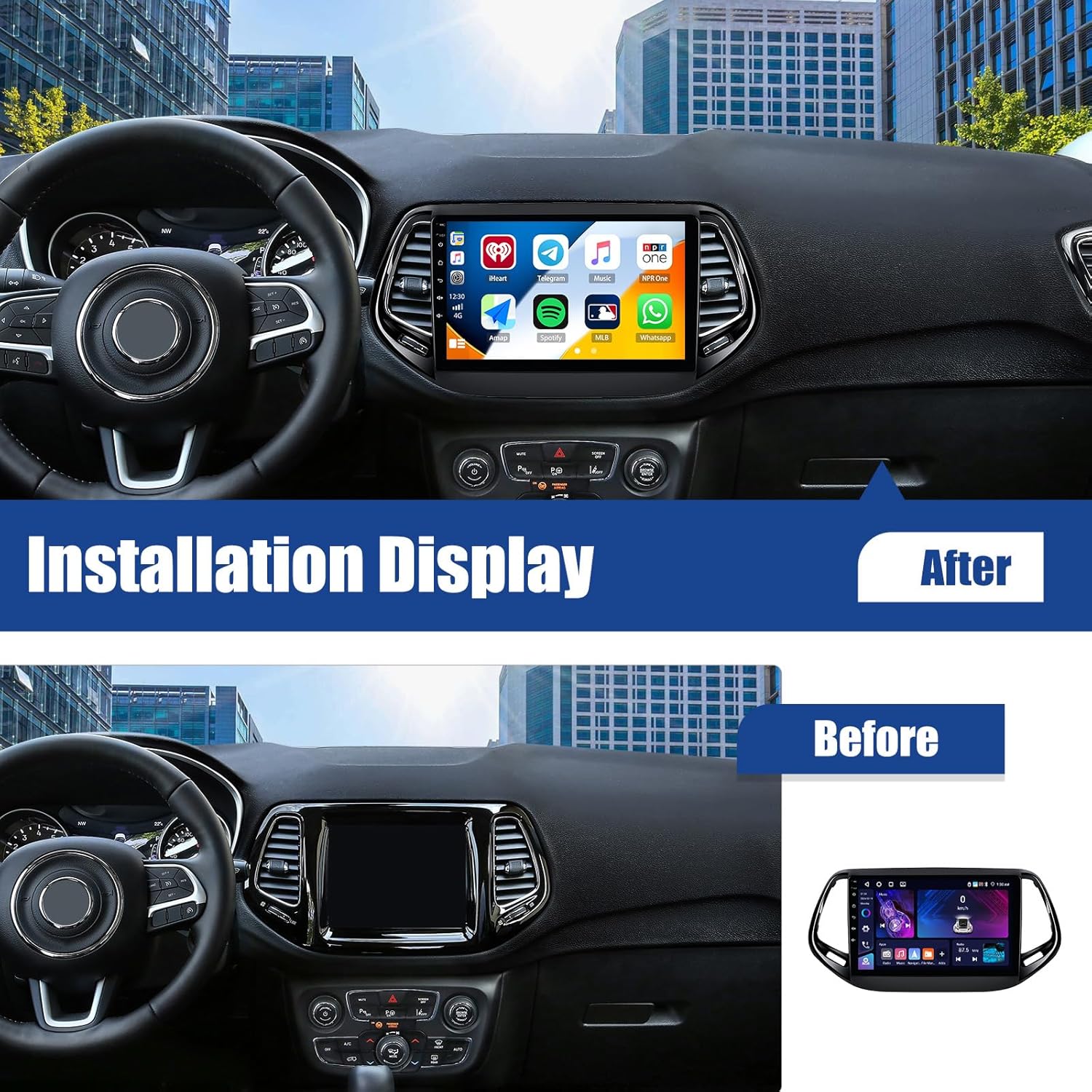 Sixwin Autoradio Android 13 per Jeep Compass (2017-2019) - immagine 2