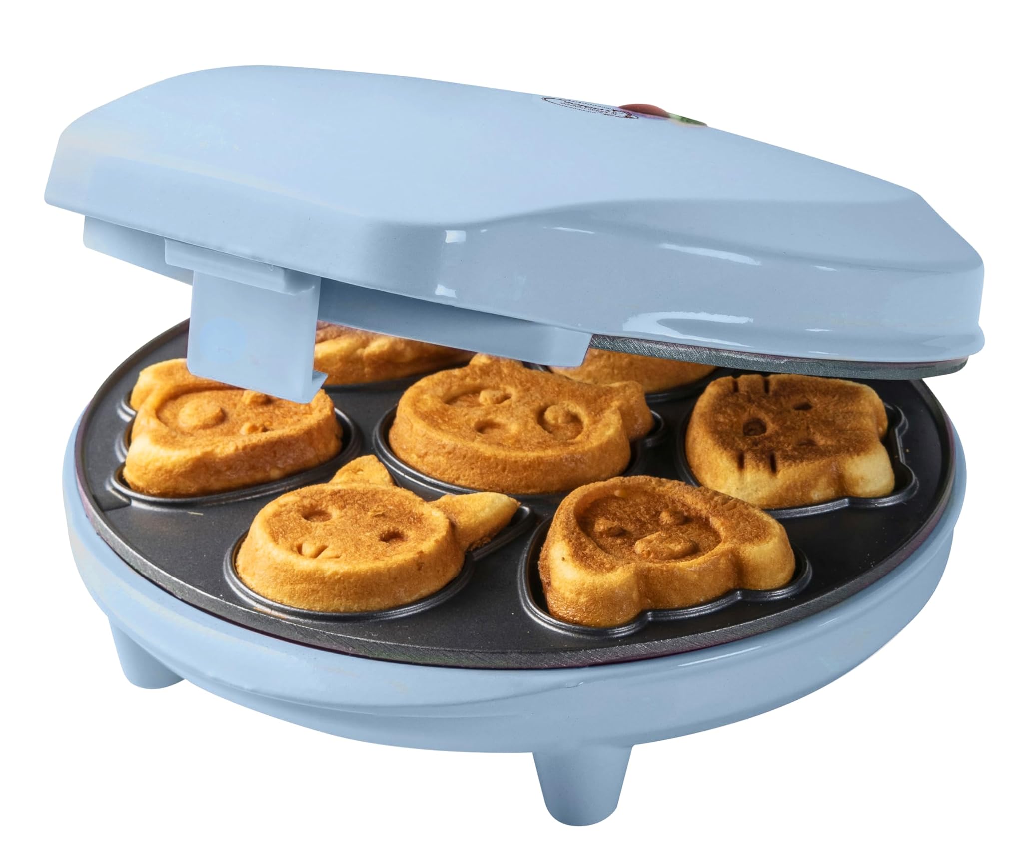 Bestron Waffle Maker con Motivi di Animali 700W, Blu