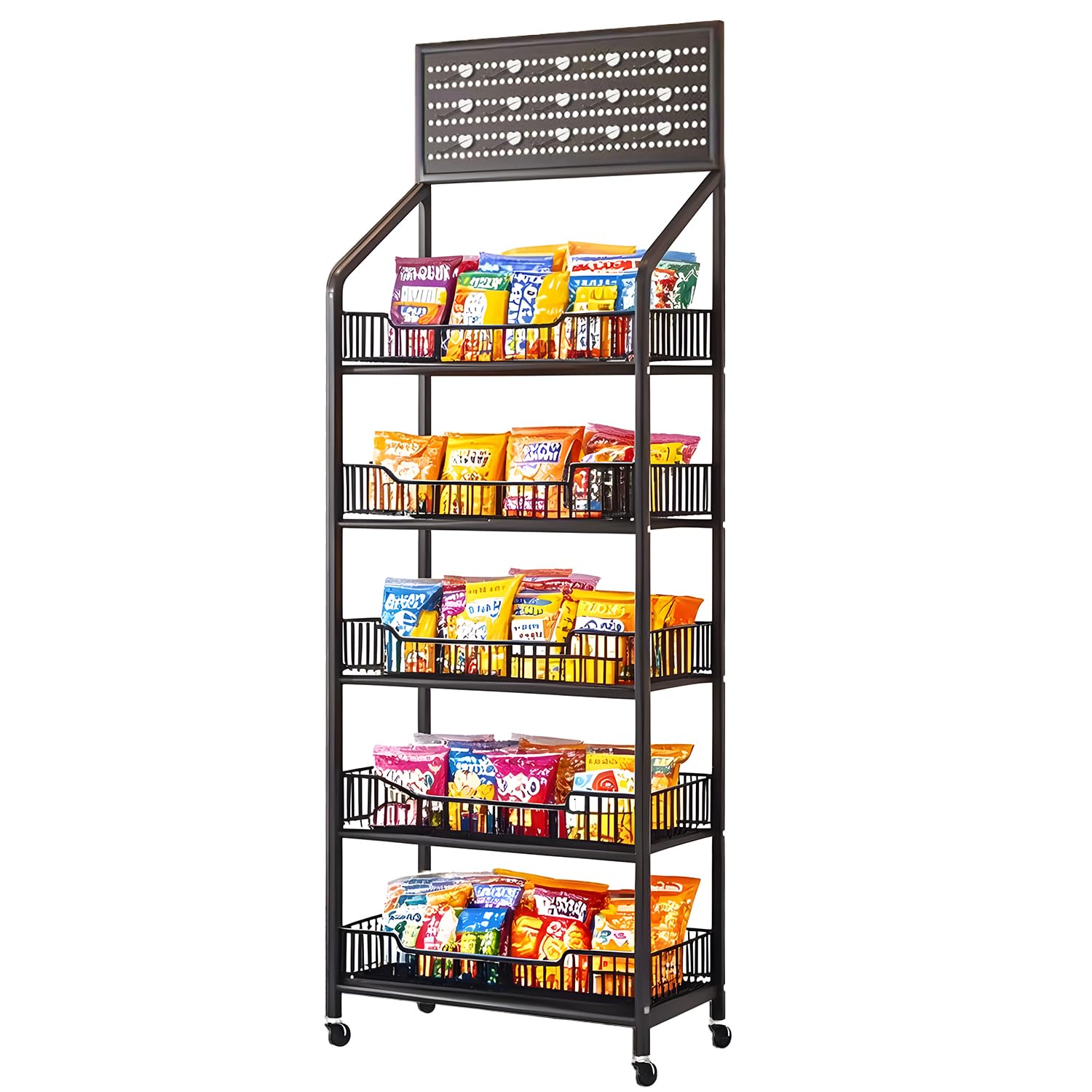 Simdennr Espositore Snack 5 Piani con Ruote