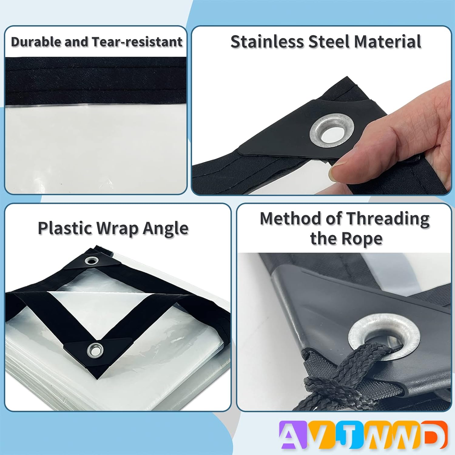 Telone Impermeabile Trasparente con Occhielli 3x4m - immagine 2