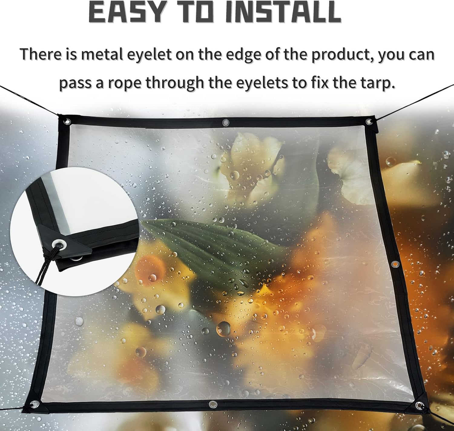 Telone Impermeabile Trasparente con Occhielli 3x4m - immagine 4