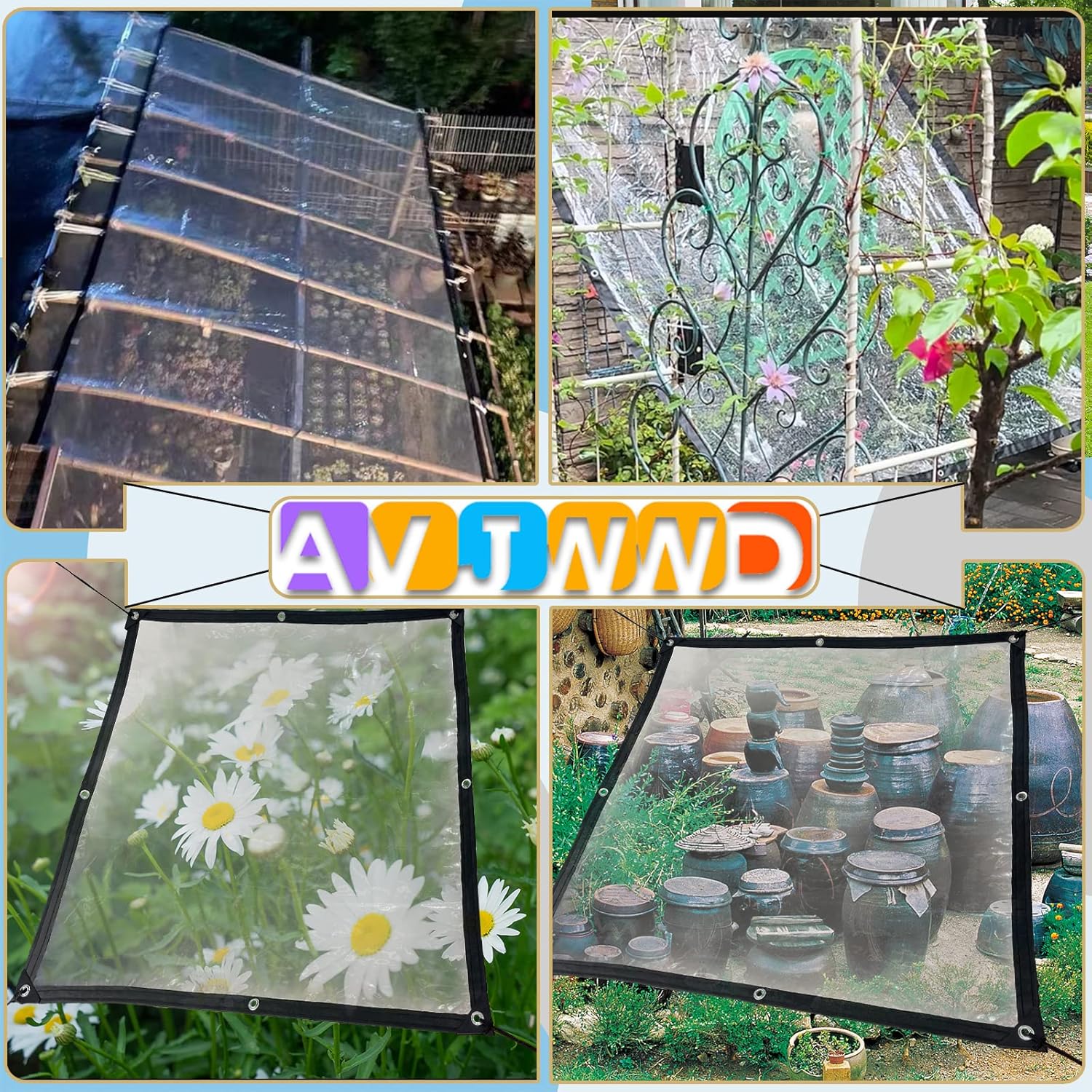 Telone Impermeabile Trasparente con Occhielli 3x4m - immagine 5