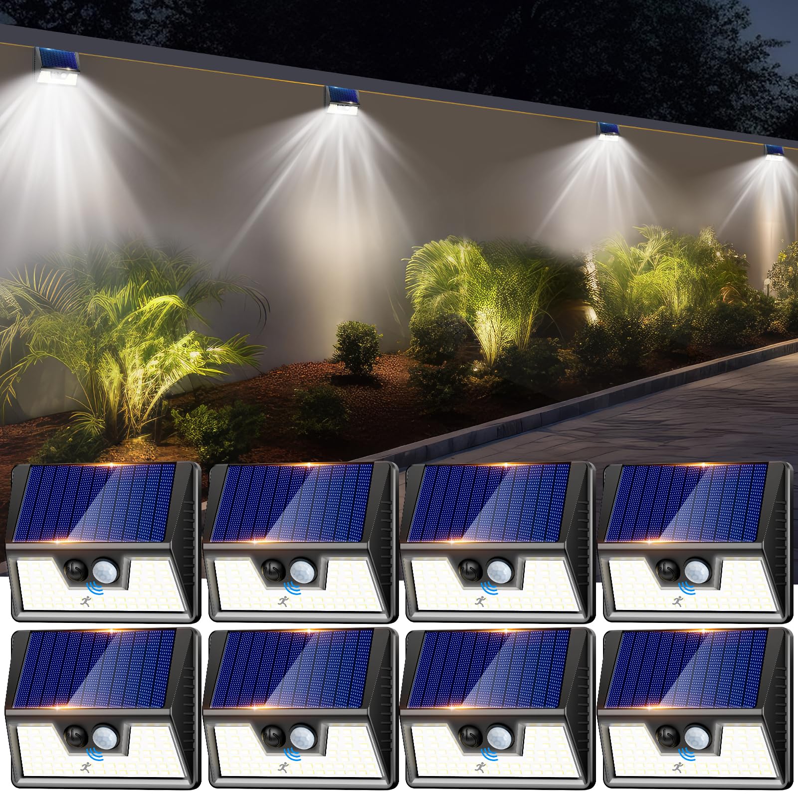 Nipify Faretto Led Solare da Esterno 8 Pezzi
