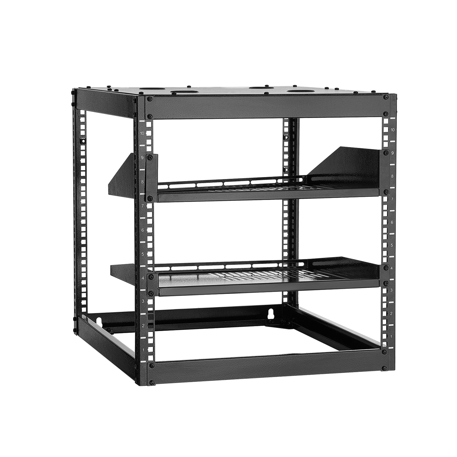 Vevor Armadio Rack 10U a Telaio Aperto, Nero