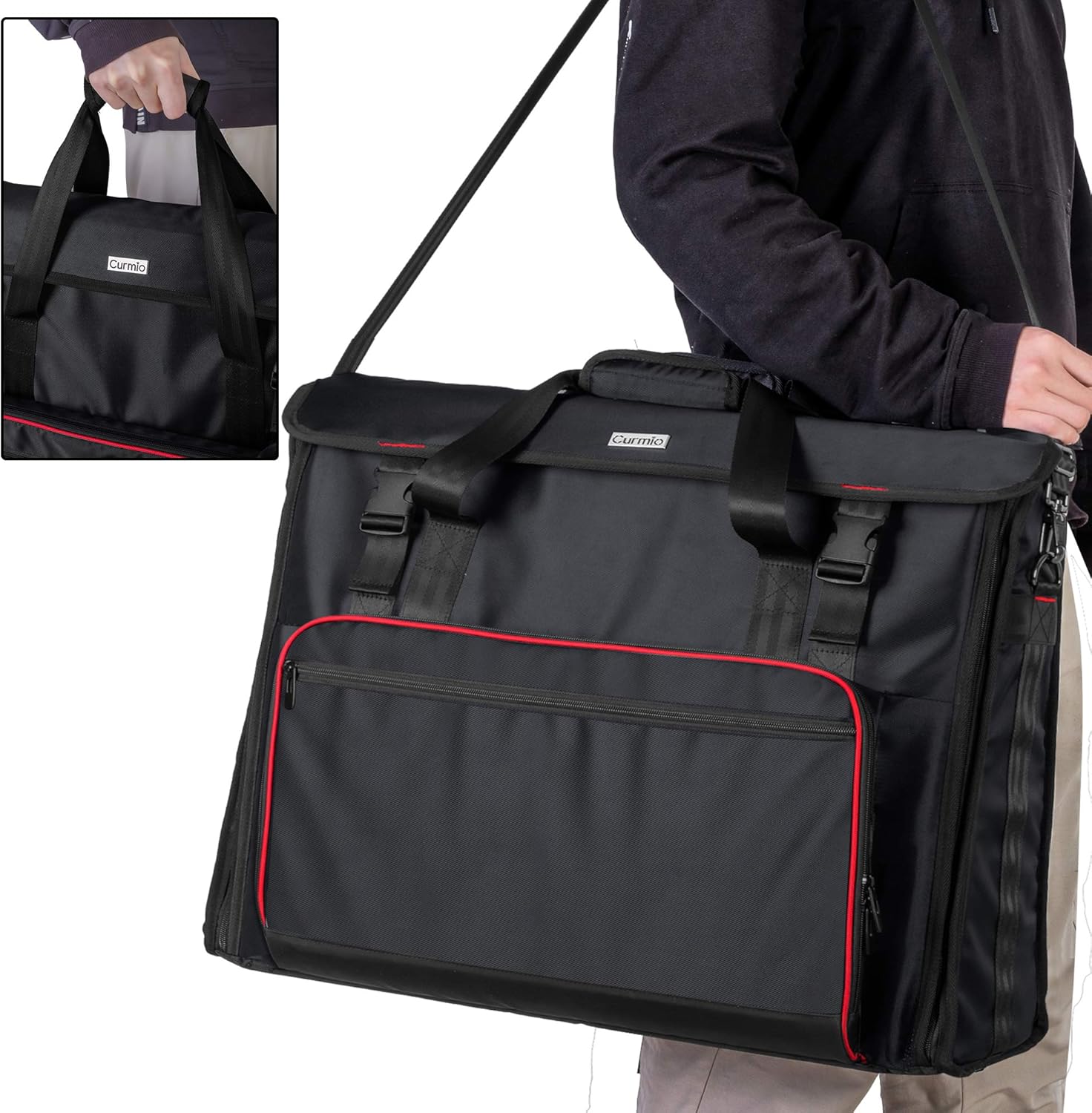 CURMIO Borsa da Viaggio per iMac 27 pollici, Nero - immagine 5